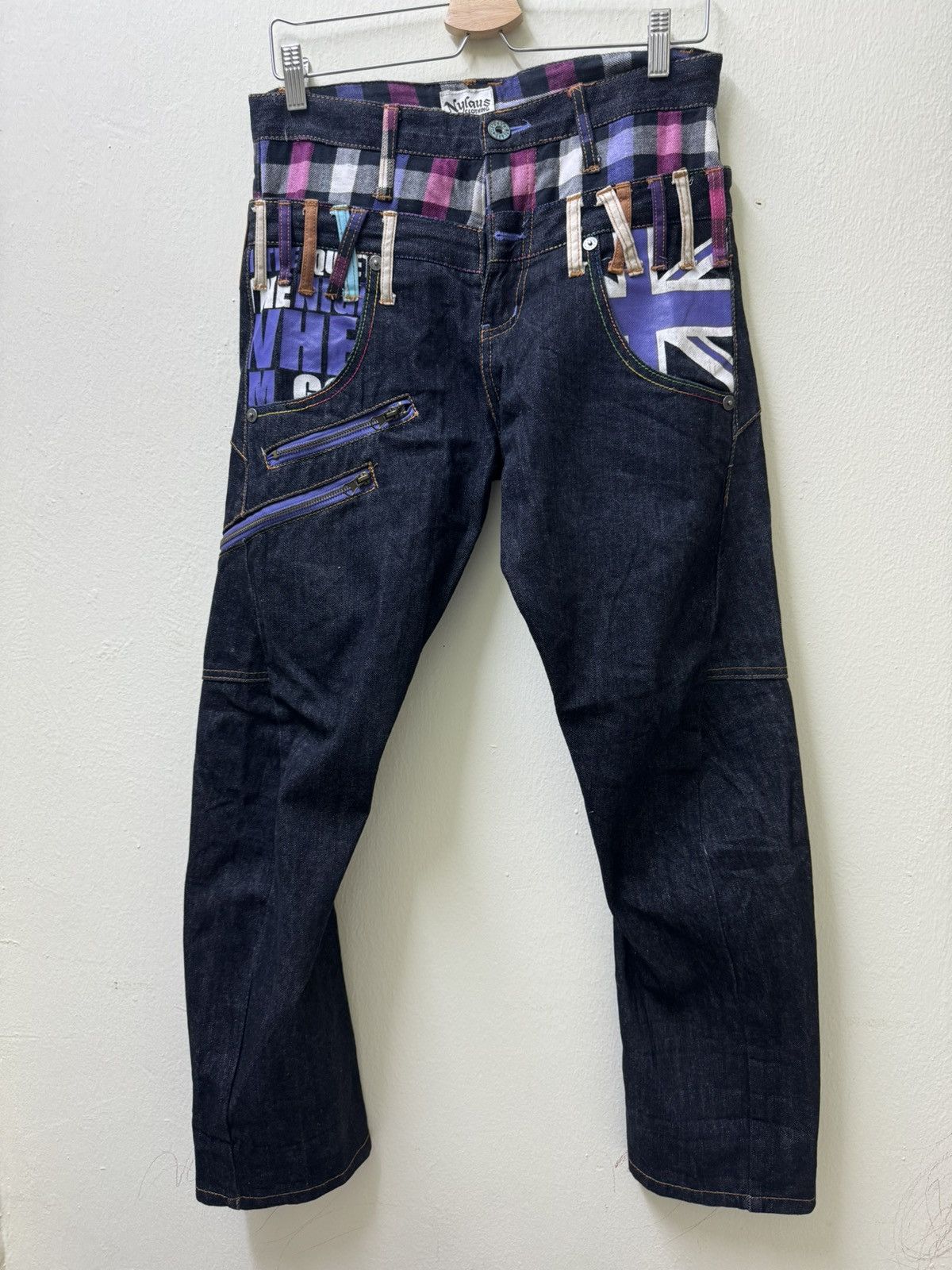 Japanese Brand × Vintage Vintage Nylaus Double Waist Denim Pants Size US 31 - 1 Thumbnail