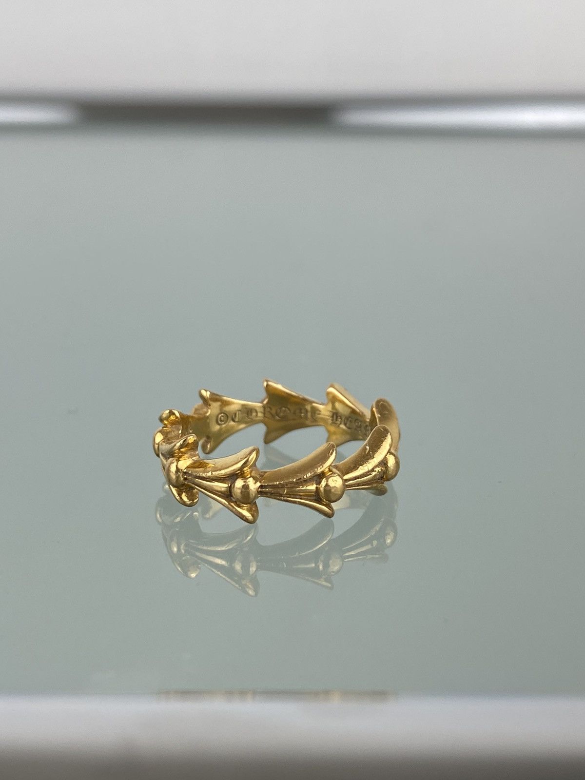 image of Chrome Hearts 22K Crosstail Gold Ring, Men's