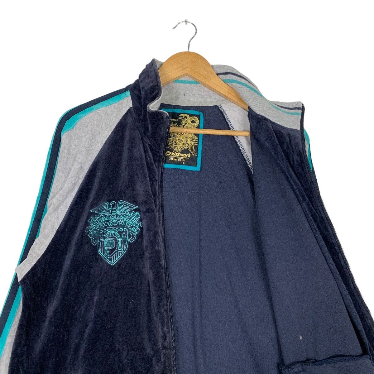 Japanese Brand KISSMARK Colorblock Velvet Jacket #1041-C47 Size US L / EU 52-54 / 3 - 10 Thumbnail
