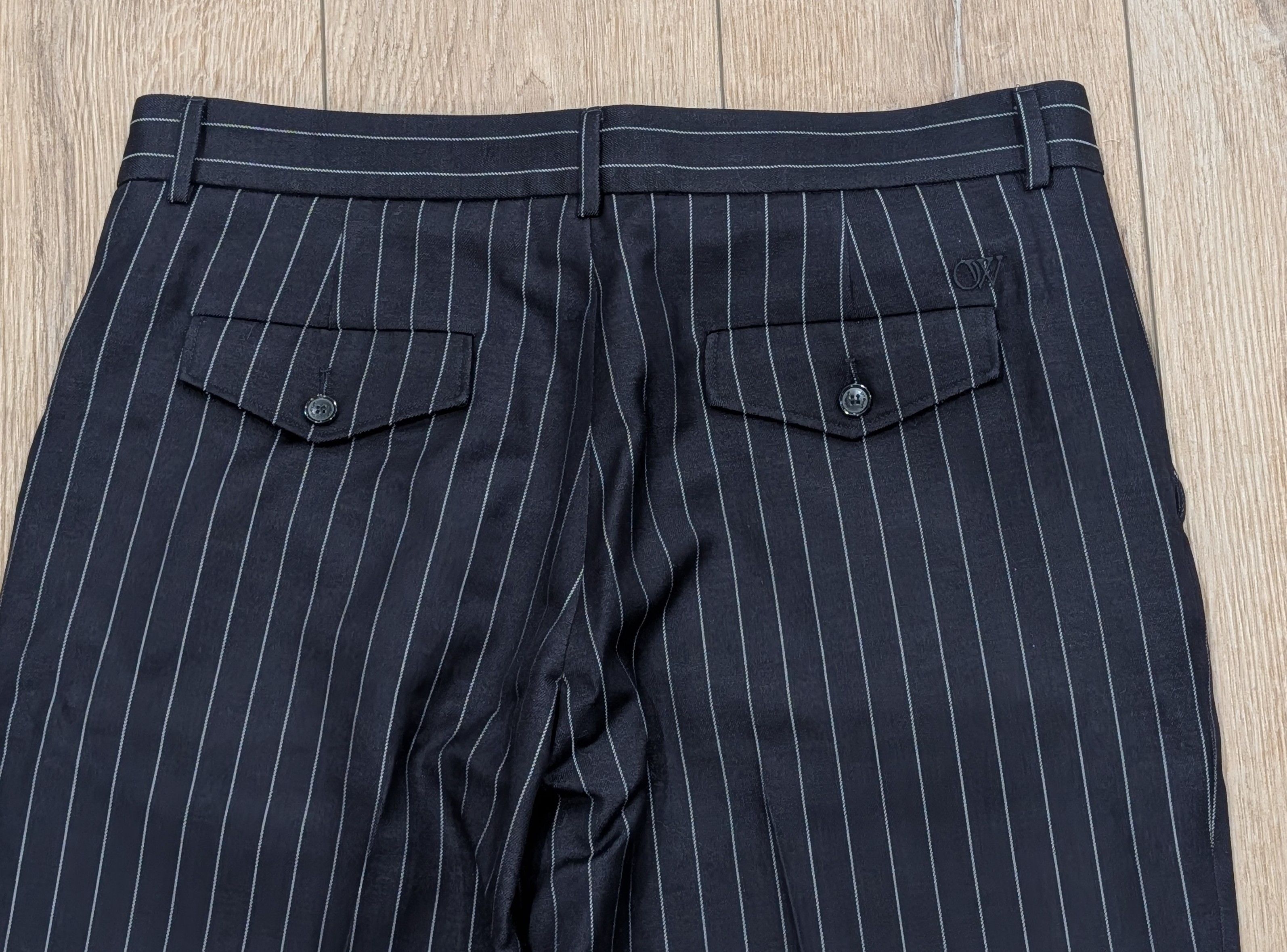 Off-White OFF-WHITE Buffalo Pinstripe Slim Wool Suit Pants 50 US 34 Size US 34 / EU 50 - 4 Thumbnail