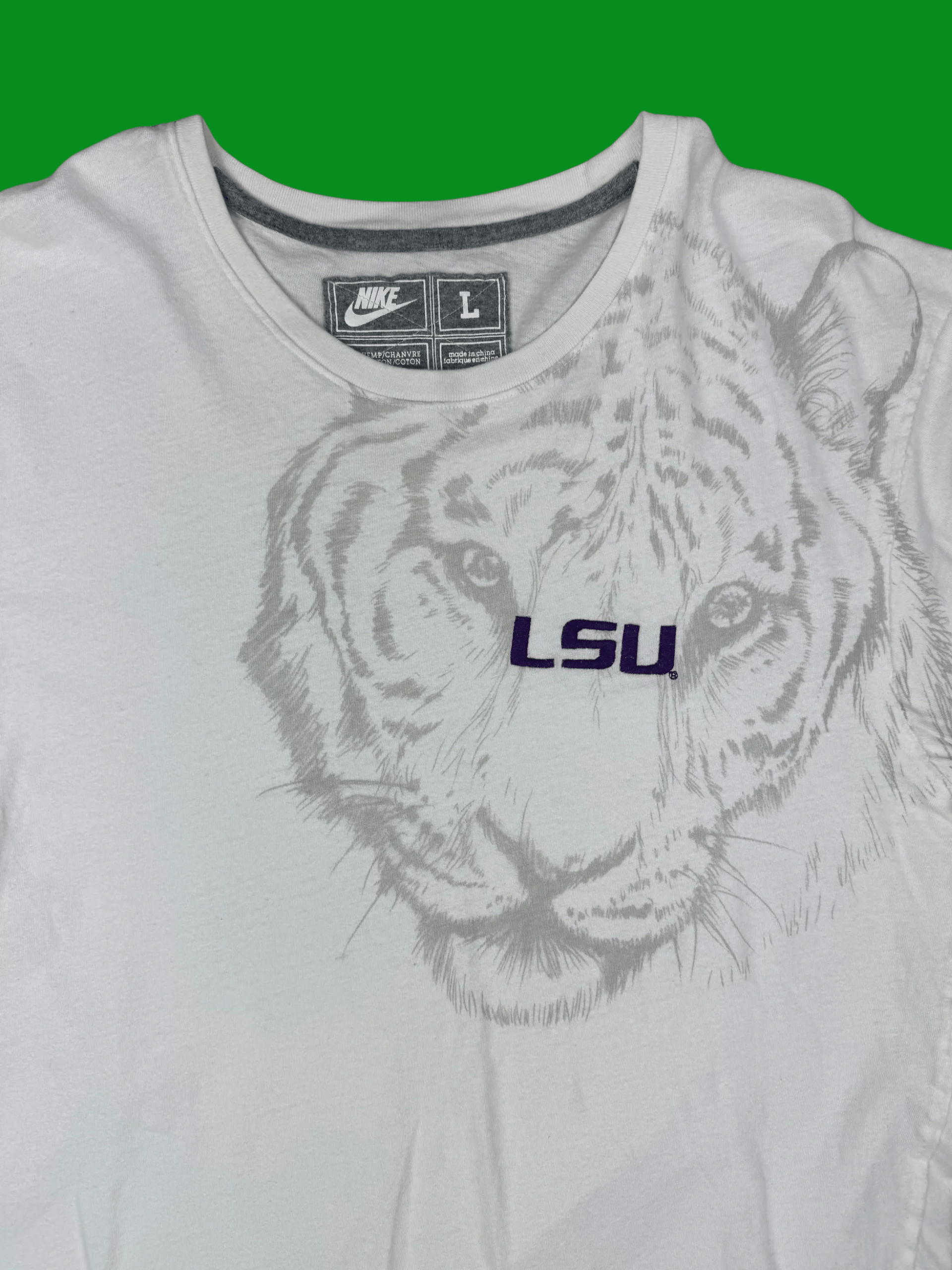Nike VTG Nike LSU Tigers Tiger Logo Hemp Blend Tee Size US L / EU 52-54 / 3 - 2 Thumbnail