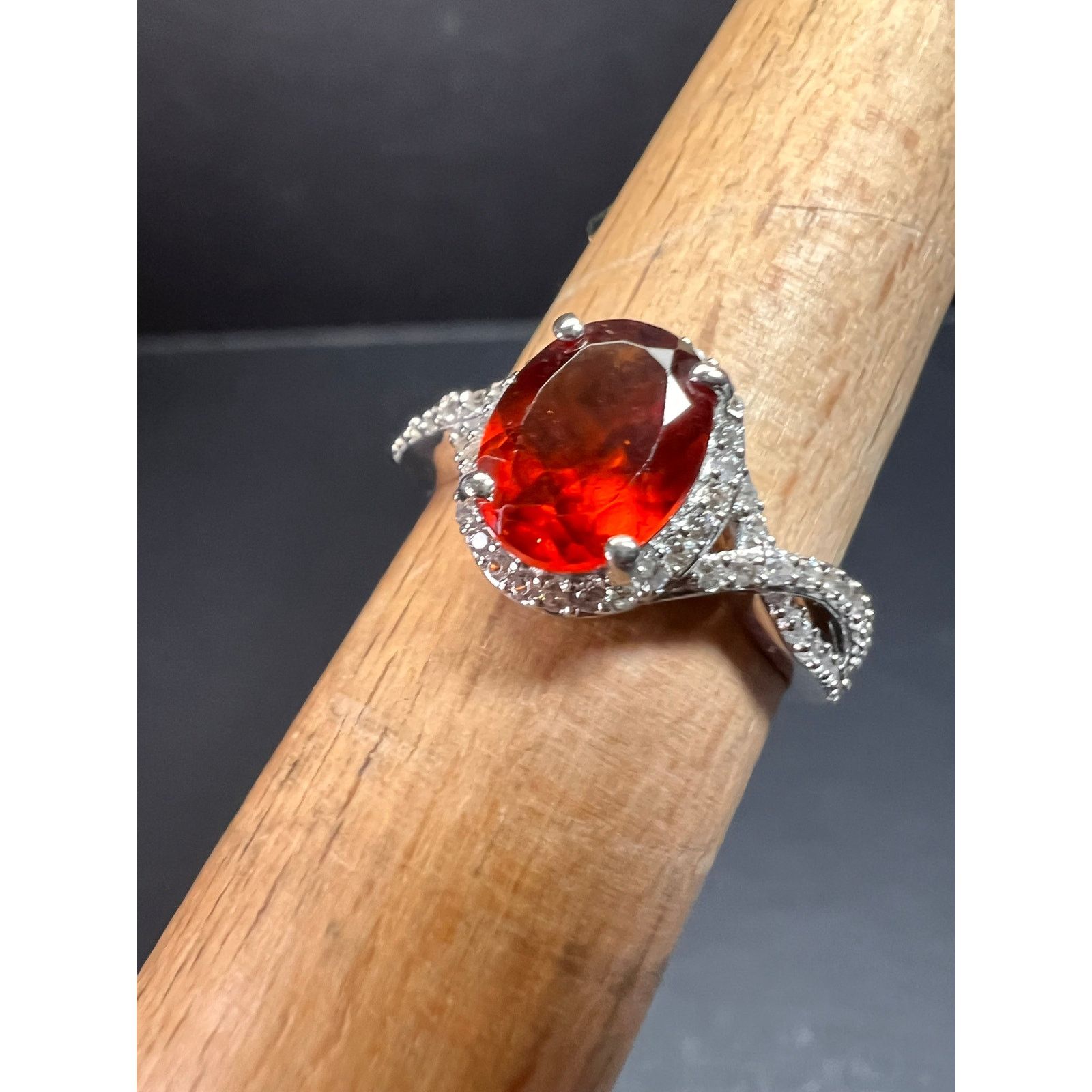 Other NEW Hessonite garnet and zircon ring in 925 silver size 7 Size ONE SIZE - 1 Thumbnail
