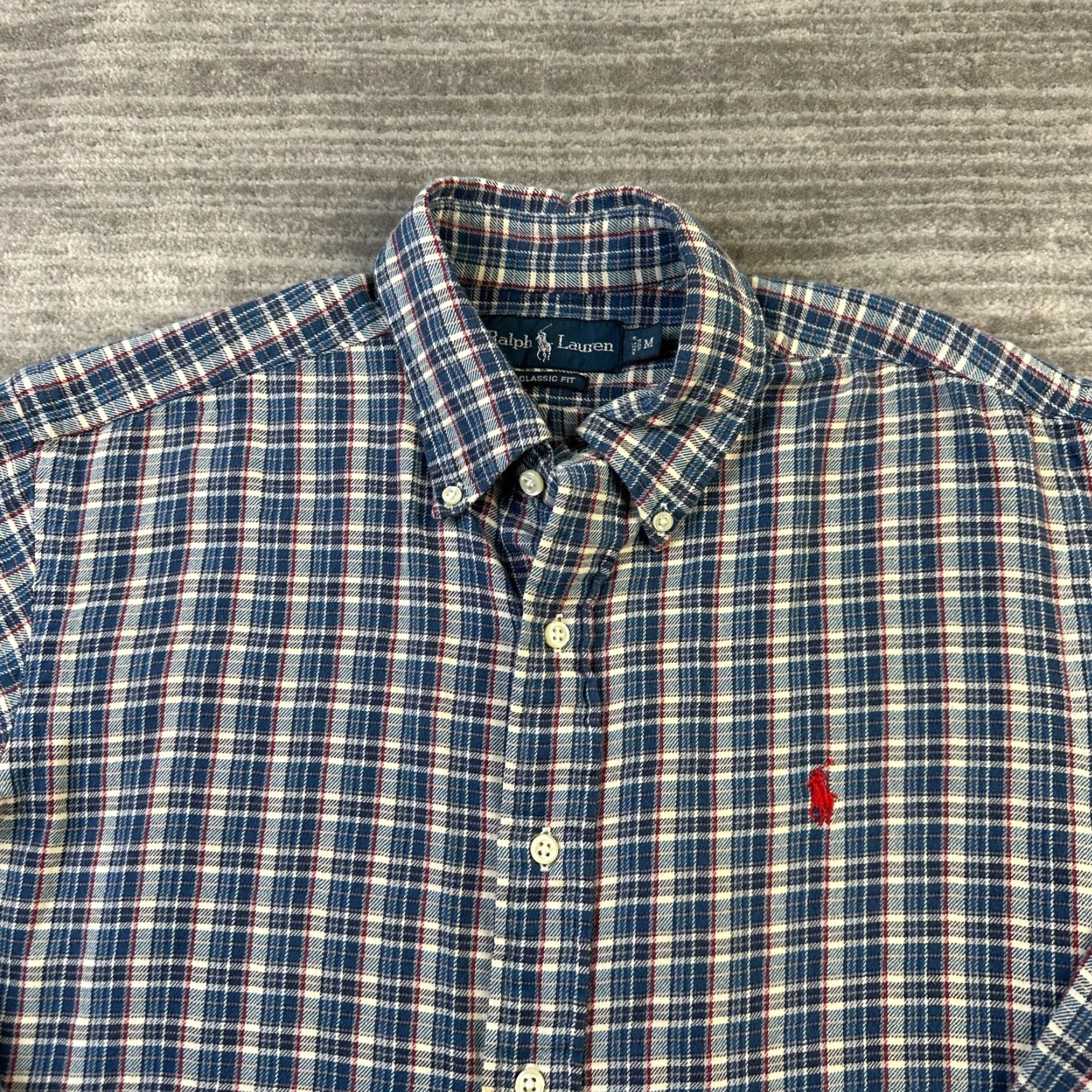 Ralph Lauren Ralph Lauren Shirt Mens Medium Blue Pony Flannel Button-Up Classic Fit Plaid Casual Cotton Polyester Button-Down Collar Spring Fall Summer Winter Size US M / EU 48-50 / 2 - 3 Thumbnail
