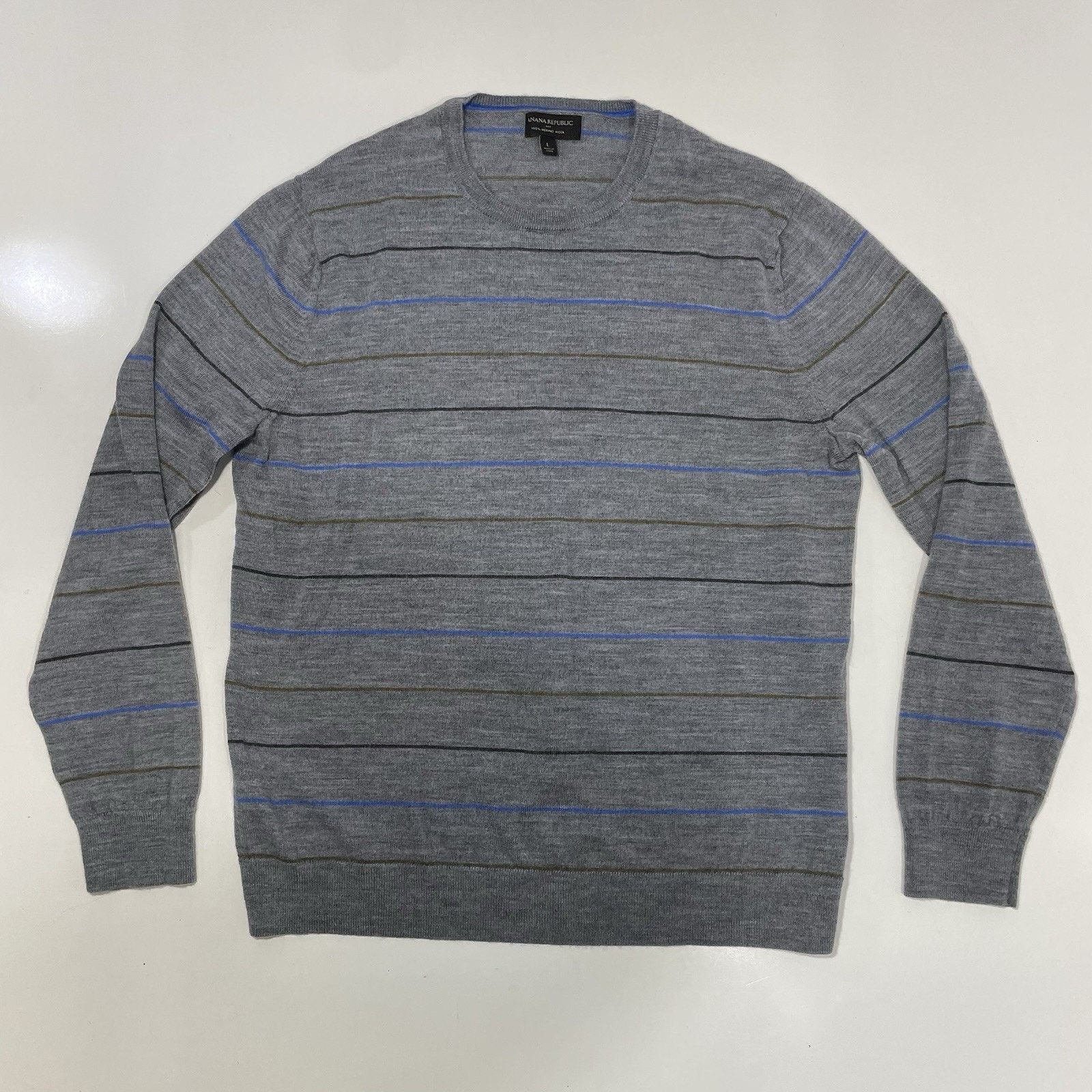 Banana Republic Banana Republic Men’s Gray Merino Wool Sweater Soft Large Size US L / EU 52-54 / 3 - 1 Thumbnail