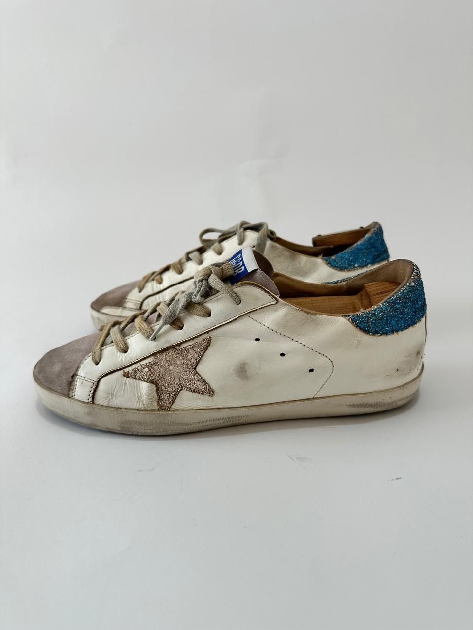 Golden Goose GOLDEN GOOSE Superstar Leather And Glitter Sneakers. Size US 7 / EU 40 - 1 Thumbnail