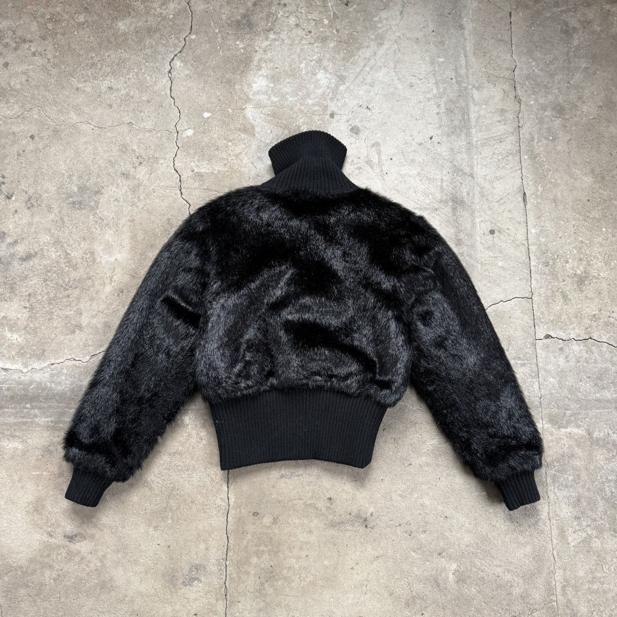 Hysteric Glamour Vintage Y2K Black Faux Fur Bomber Jacket Size M / US 6-8 / IT 42-44 - 2 Thumbnail