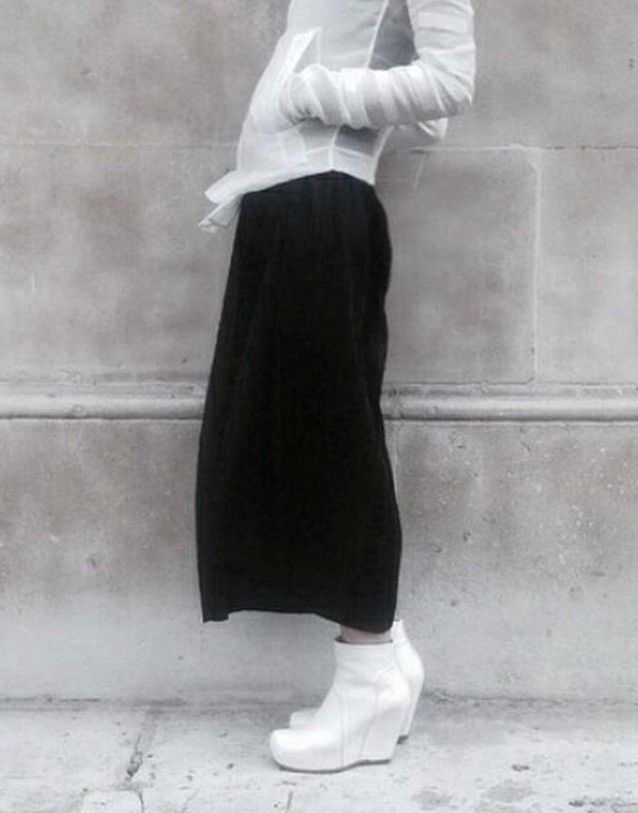 Rick Owens rick owens white ankle boot wedge heels Size US 6.5 / IT 36.5 - 6 Thumbnail