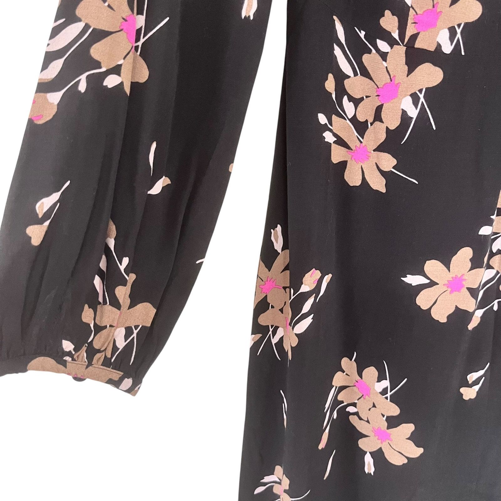 Boden Boden Mara Black Floral Print Shift Knee Length Dress Size M / US 6-8 / IT 42-44 - 5 Thumbnail