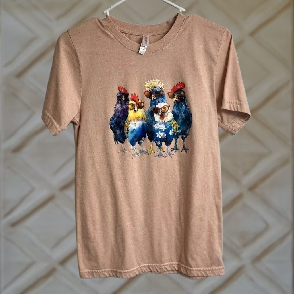 Vintage Funny Chickens Wearing Sunglasses Easter T-Shirt Size S Women's Size S / US 4 / IT 40 - 1 Thumbnail