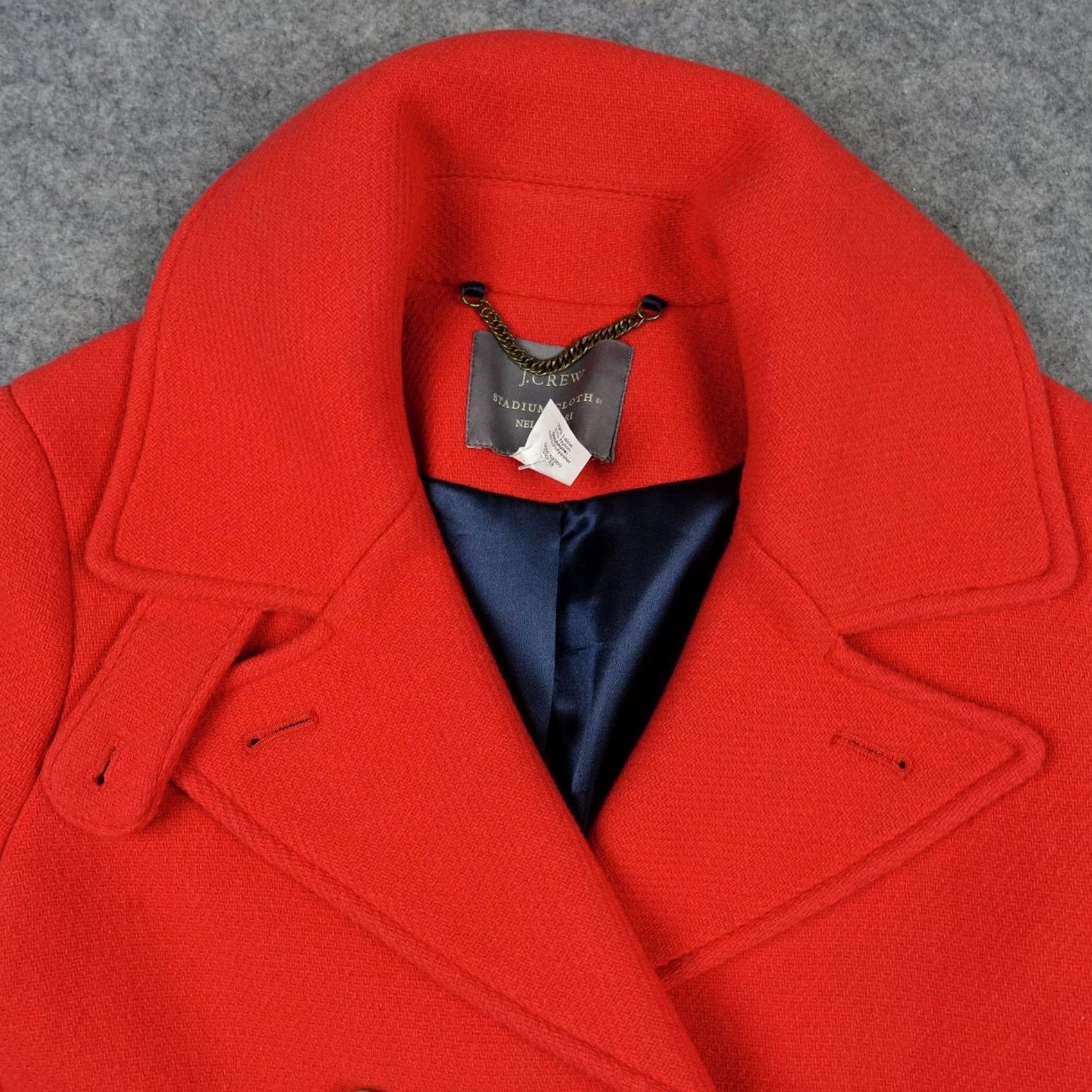 J.Crew J.Crew Coat Womens 2 Red Pea Coat Double Breasted Wool Storm Nello Gori Stadium Cloth Quick Reference: Not applicable Size XS / US 0-2 / IT 36-38 - 2 Thumbnail