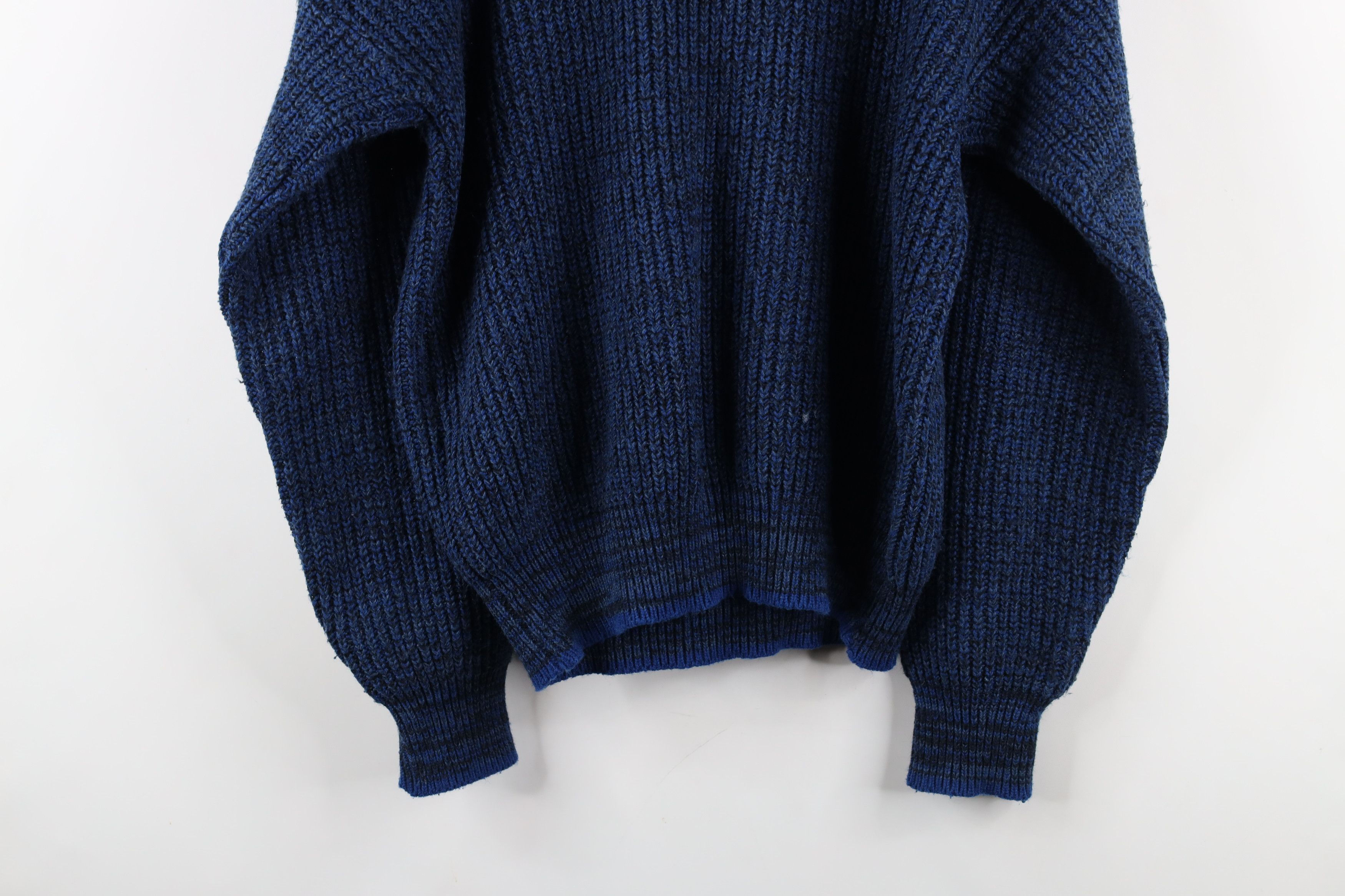 Vintage Vintage 90s Streetwear Ribbed Knit Crewneck Sweater Blue Size US M / EU 48-50 / 2 - 10 Thumbnail