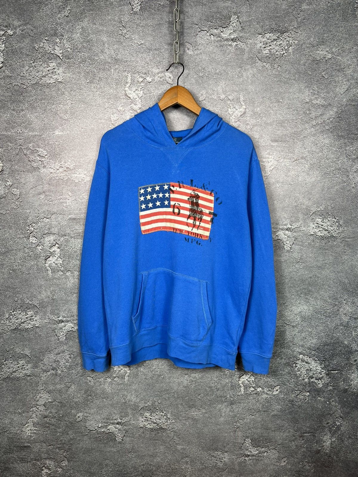 Polo Ralph Lauren Vintage Polo Ralph Lauren USA Flag New York Hoodie Size US M / EU 48-50 / 2 - 1 Thumbnail