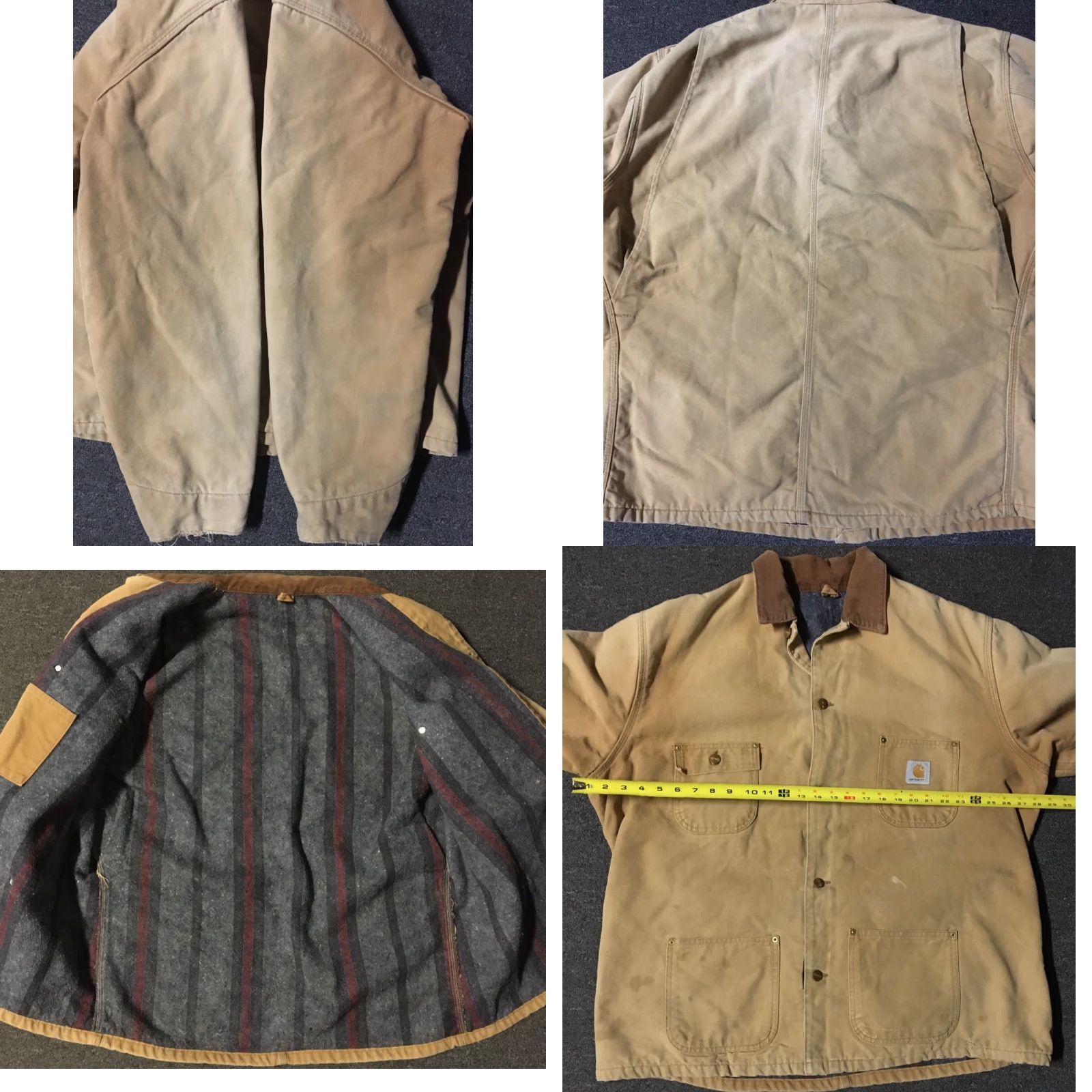 Carhartt VINTAGE Carhartt Jacket Chore Barn Distressed Faded Blanket Lined 2XL Beige/ tan Men 90s 80s Grunge Harley Motorcycle Ridge Canvas Size US XXL / EU 58 / 5 - 8 Thumbnail
