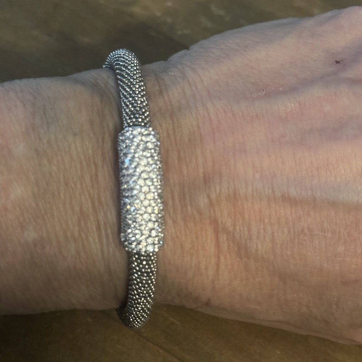 Other Stainless steel paved tube bangle bracelet Size ONE SIZE - 4 Thumbnail