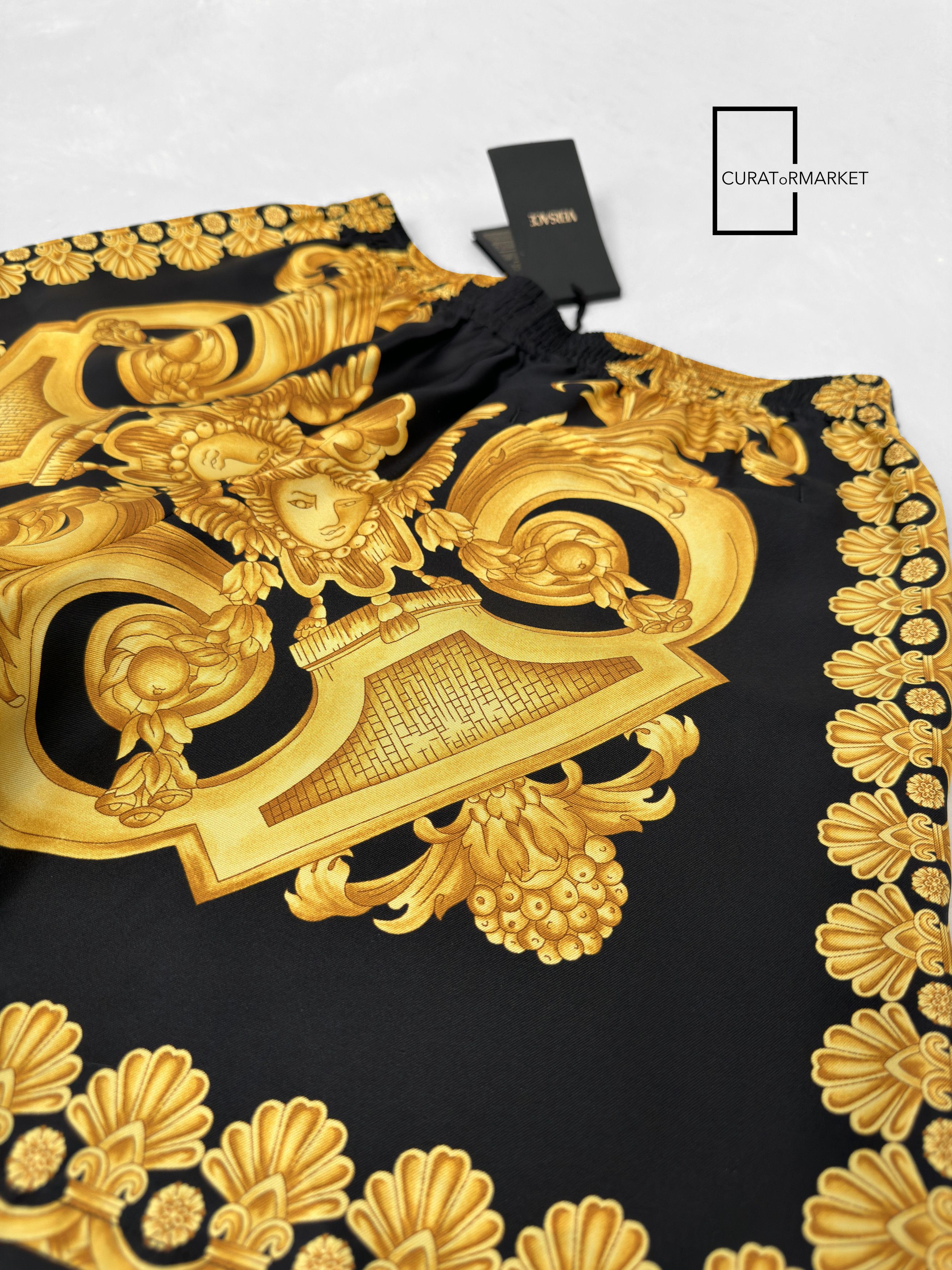Versace EU48 Silk Gold Medusa Heritage Barocco Baroque Print SS24 Size US 32 / EU 48 - 3 Thumbnail