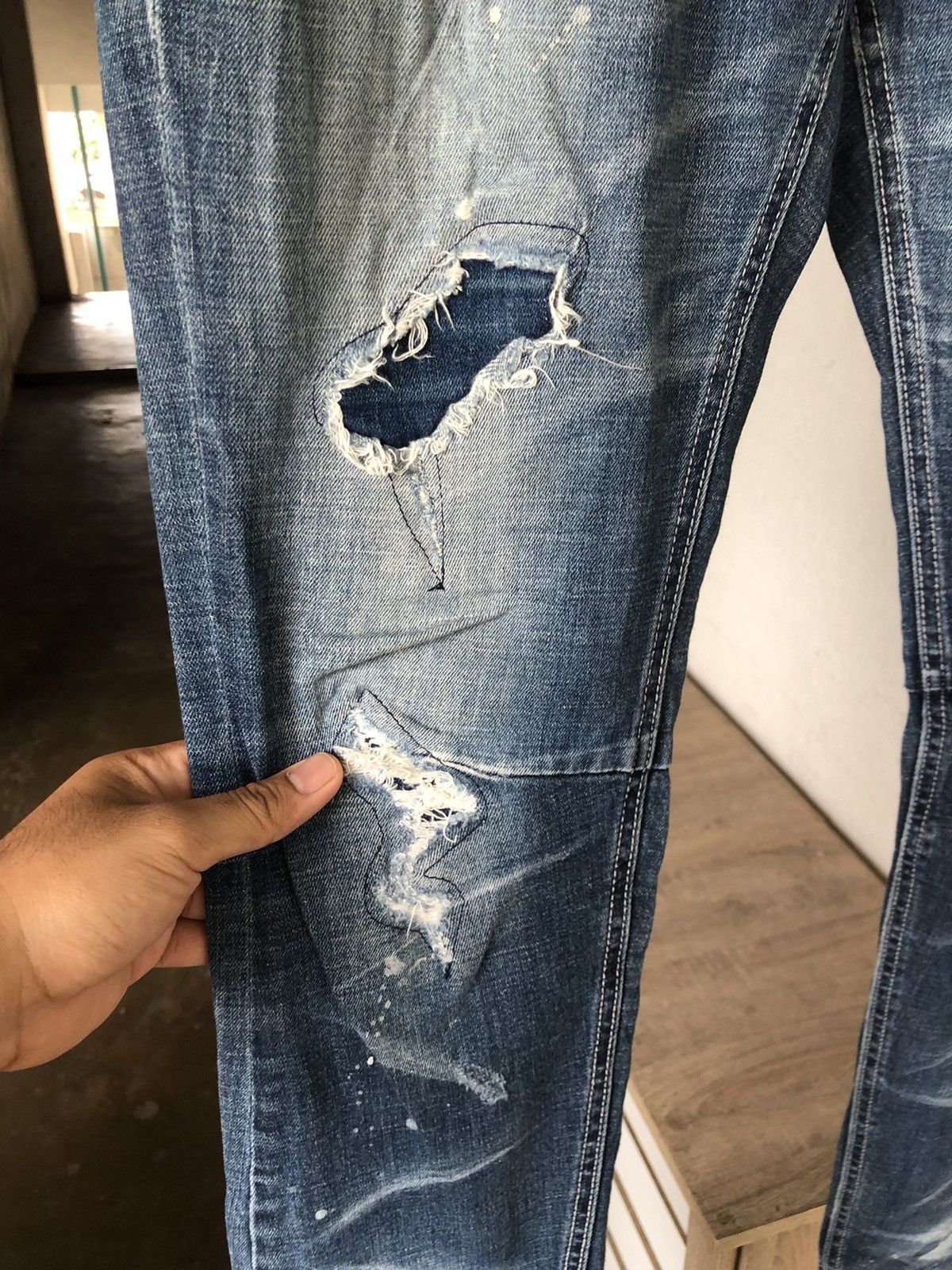 If Six Was Nine Semantic Design Flare Distressed Jeans Like Balmain Size US 30 / EU 46 - 6 Thumbnail
