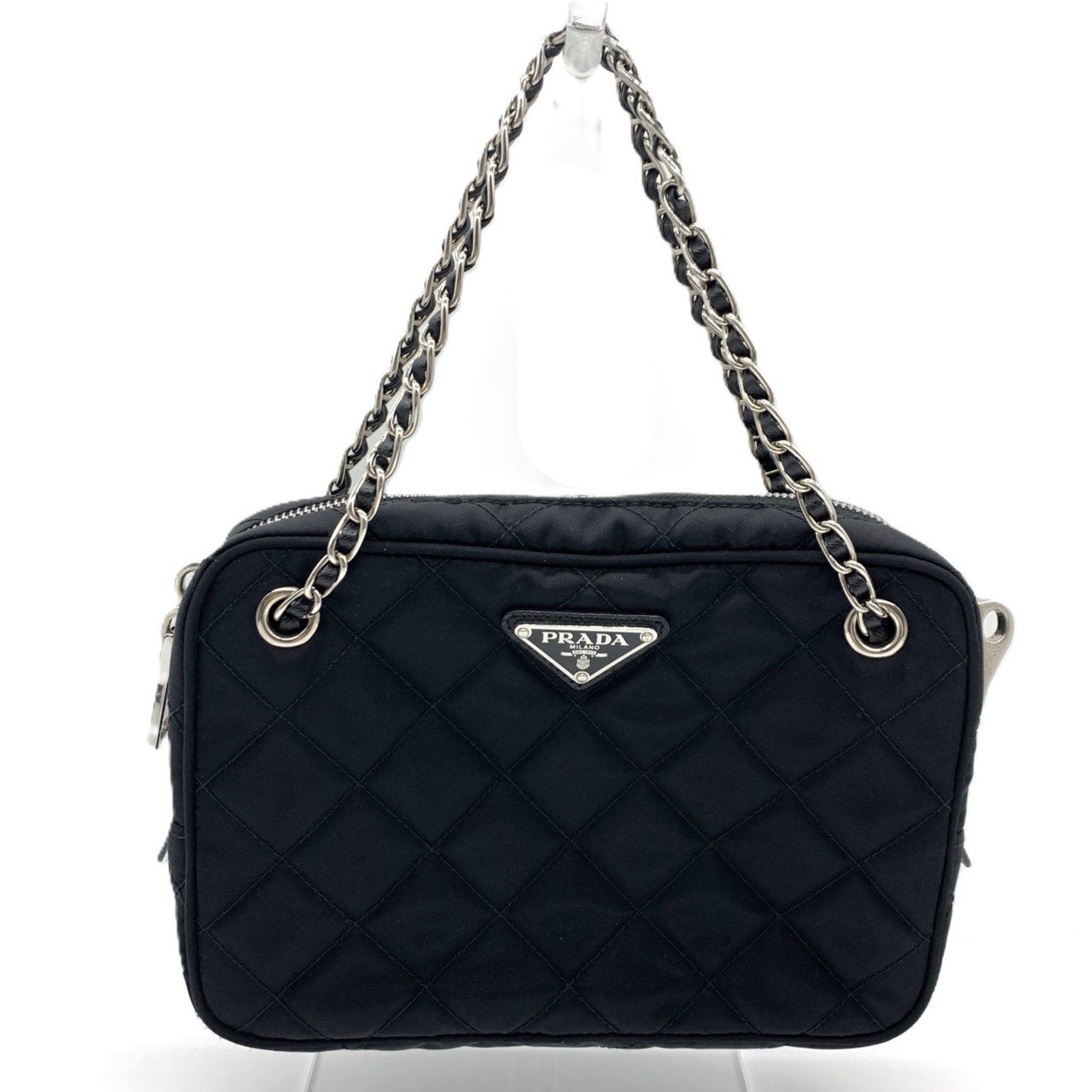 Prada Prada handbag, nylon quilted chain bag, black, 1BH910, 2-way, PRADA Size ONE SIZE - 1 Thumbnail
