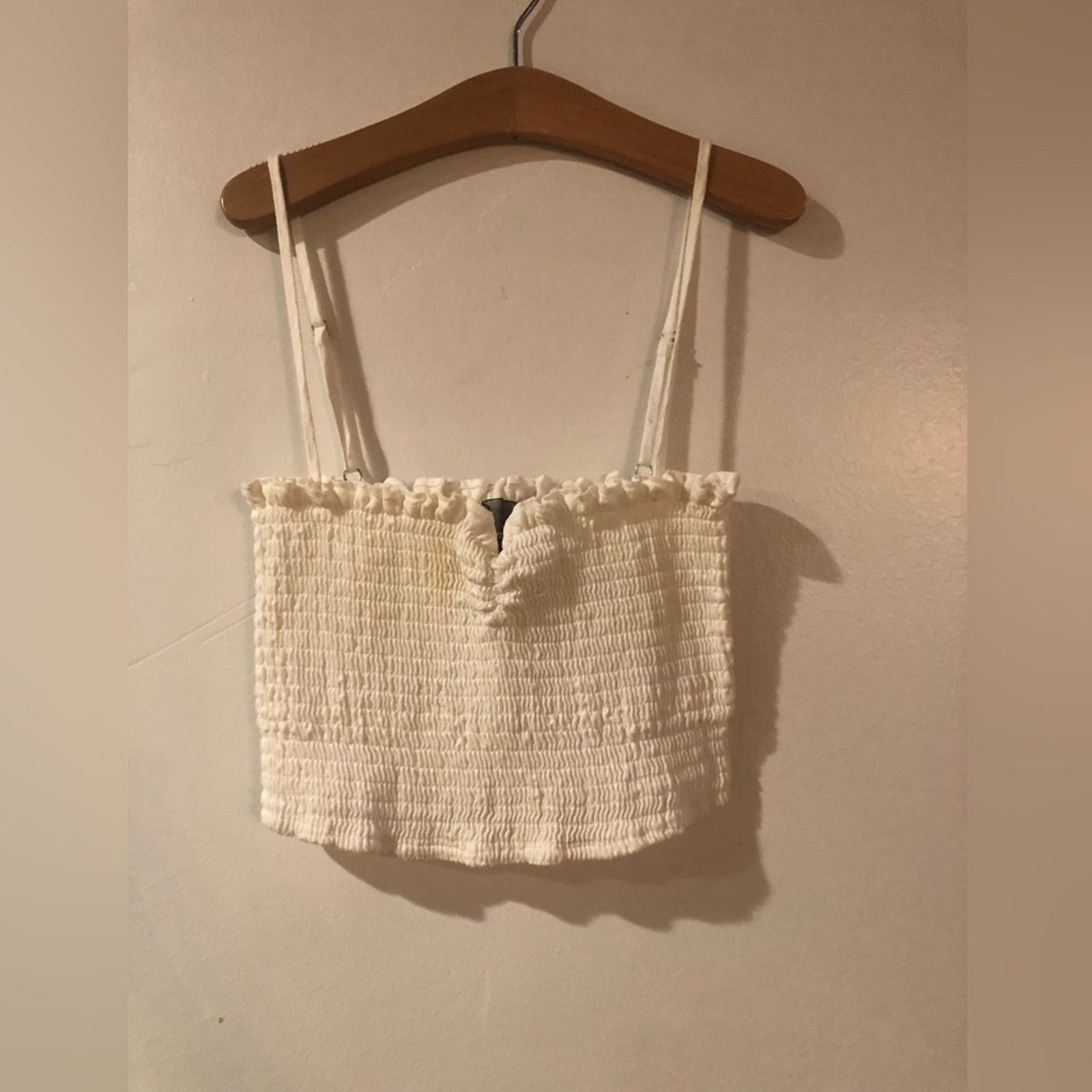 Reformation Reformation. Ribbed cropped top in white Size S / US 4 / IT 40 - 1 Thumbnail