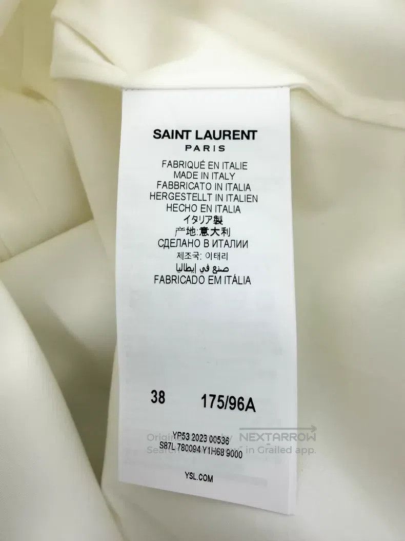 Saint Laurent Paris Saint Laurent Paris White Collar Accordion Dress Shirt Size XS / US 0-2 / IT 36-38 - 6 Thumbnail