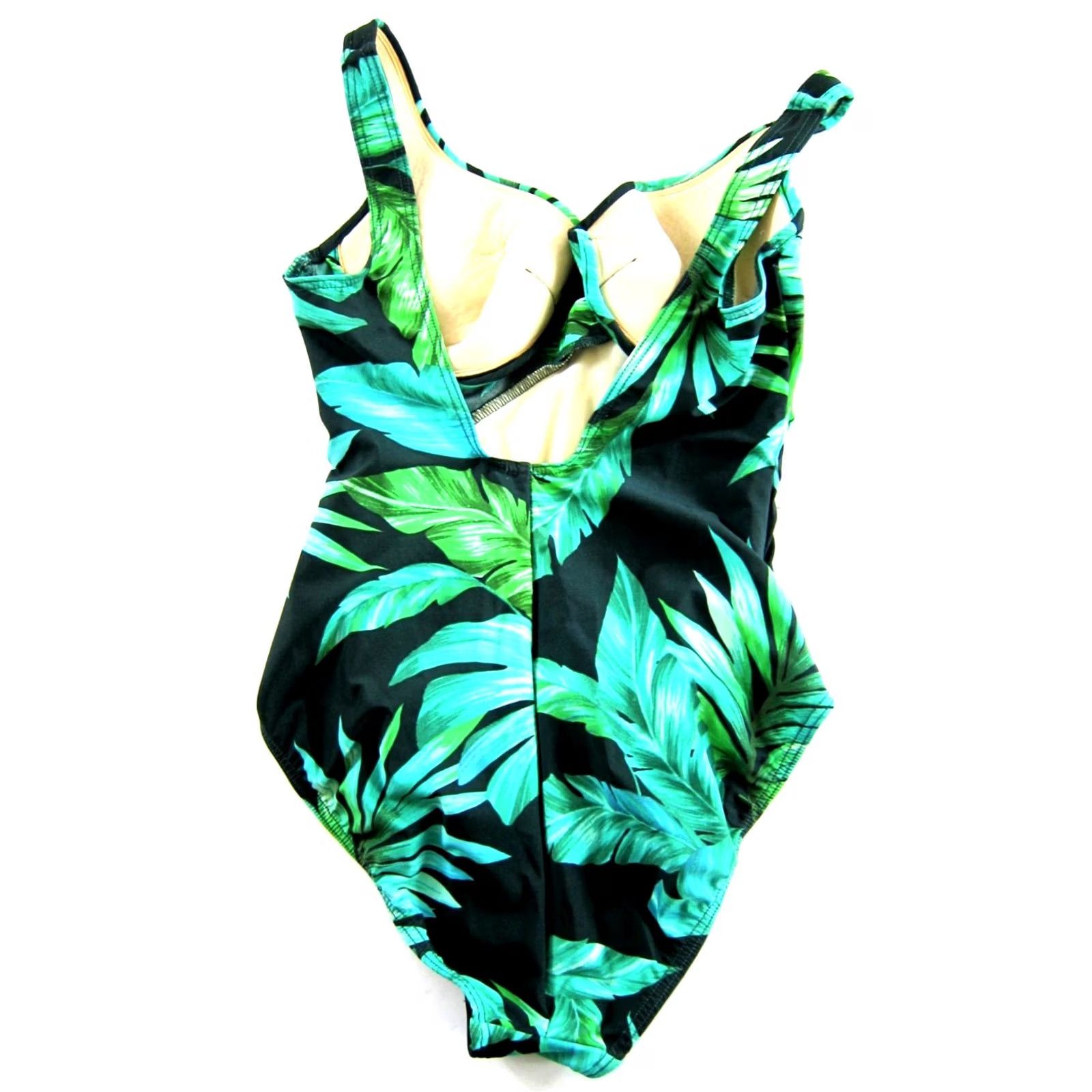 Vintage VINTAGE Miraclesuit Green Tropical Floral Slimming One Piece Swimsuit US 10 Size ONE SIZE - 2 Thumbnail