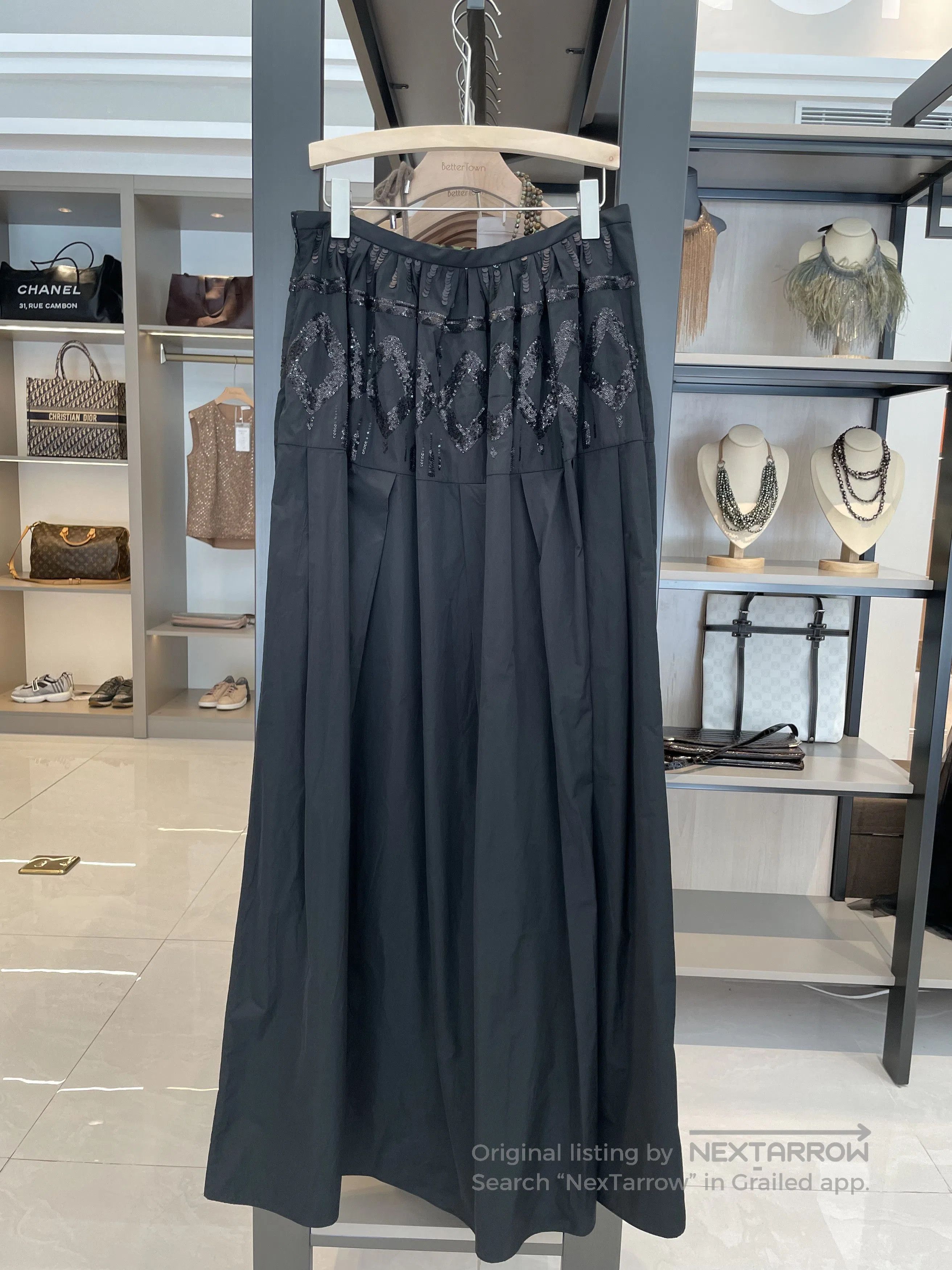 Brunello Cucinelli stylish black gray sequined long skirt. Size US 38 / EU 54 - 2 Thumbnail