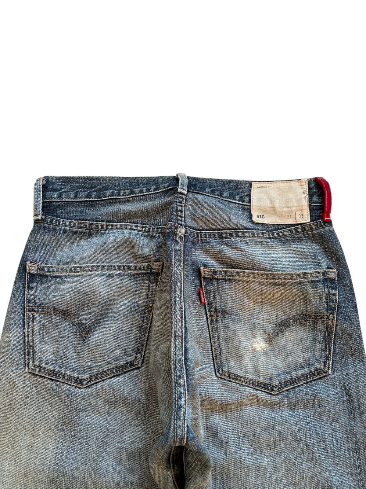 LVC × Levi's × Levi's Vintage Clothing Vintage 90s Levis 510 Mud Wash Distressed Rip Baggy Jeans Size US 30 / EU 46 - 8 Thumbnail