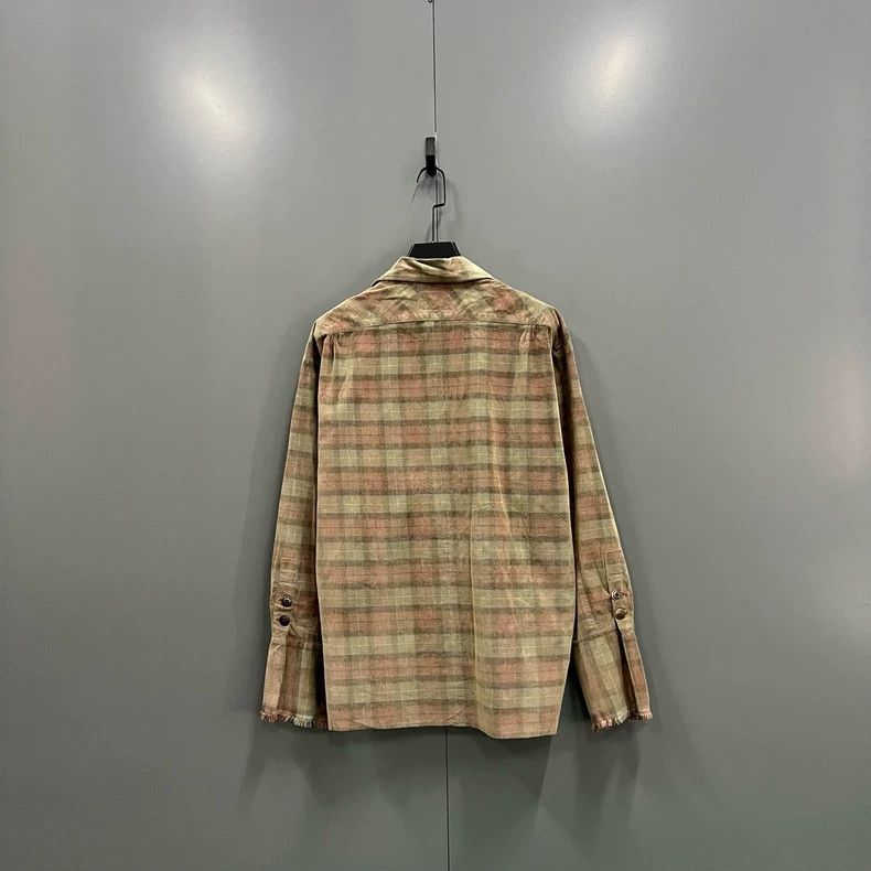 Greg Lauren greg lauren Color blocking plaid long sleeved shirt 2506-Ne Size US XL / EU 56 / 4 - 2 Thumbnail