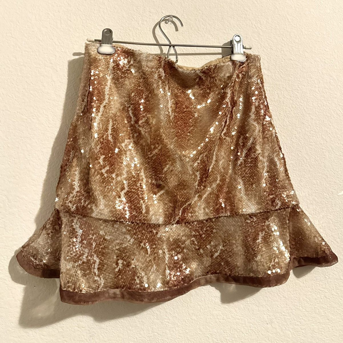 Designer × Vintage Womens Y2K No Tag Gold Sequin Party Skirt Size M/L Vintage Size 27" / US 4 / IT 40 - 3 Thumbnail