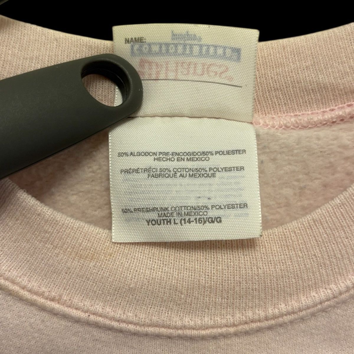 Hanes Vintage 1986 Buckle-Up Bear Pink Long Sleeve Cropped Hoodie Size S / US 4 / IT 40 - 6 Thumbnail