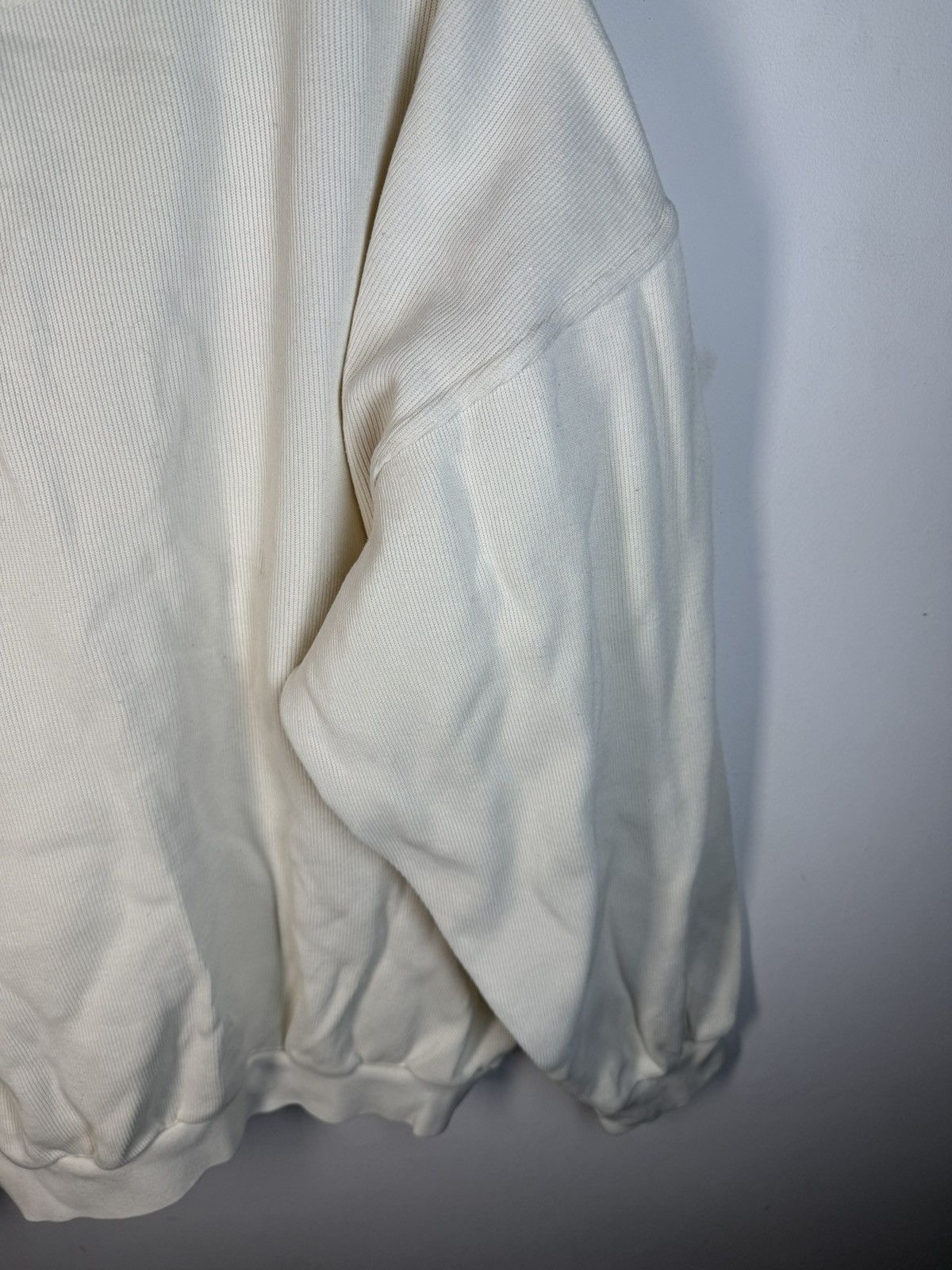 Yves Saint Laurent 90s YSL Sweatshirt White/Sweater Vintage Quarter Zip Up Size US L / EU 52-54 / 3 - 13 Thumbnail