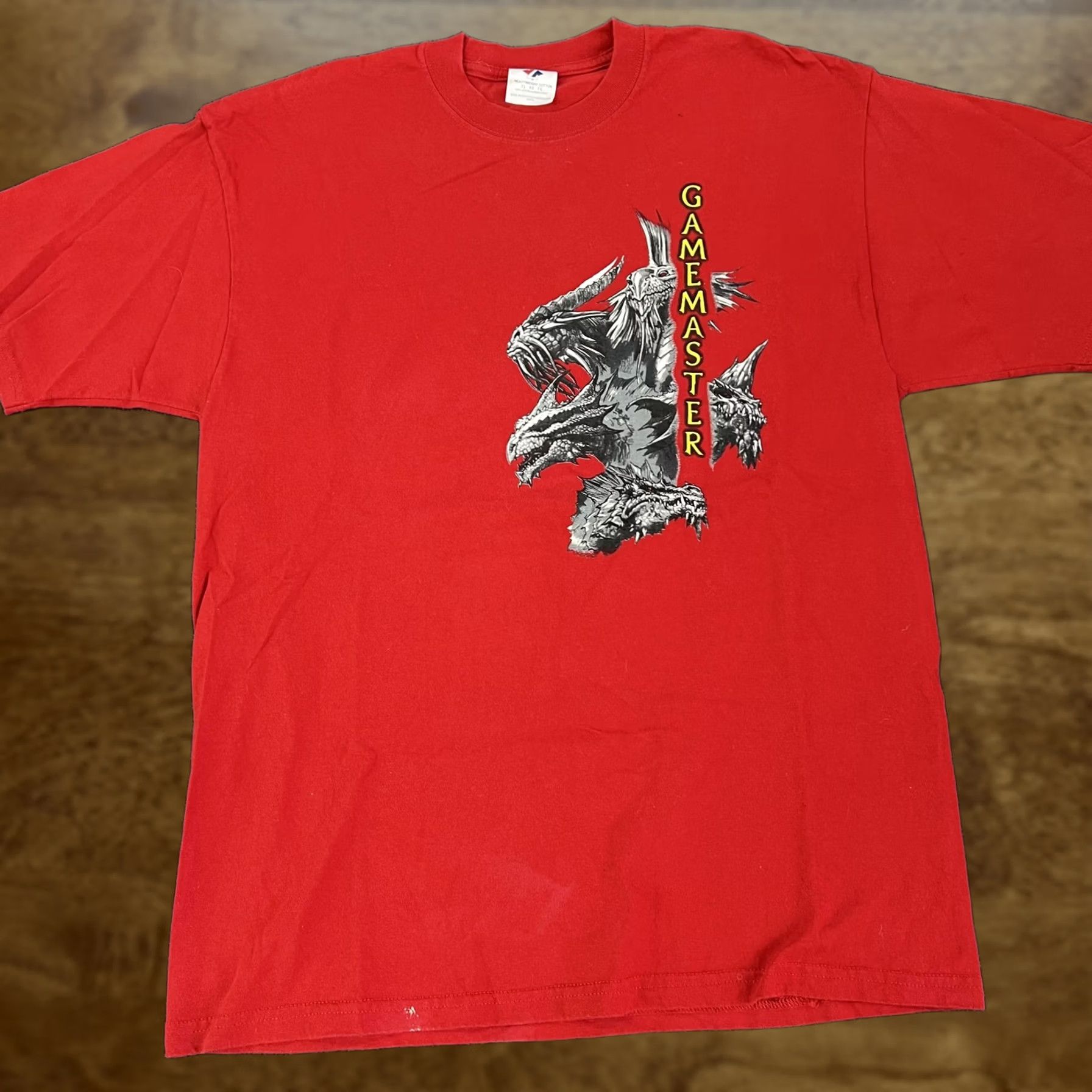 Jerzees Mens XL Red Dragon Fantasy Gaming Graphic Tee T-Shirt Y2K Gamemaster Size US XL / EU 56 / 4 - 1 Thumbnail