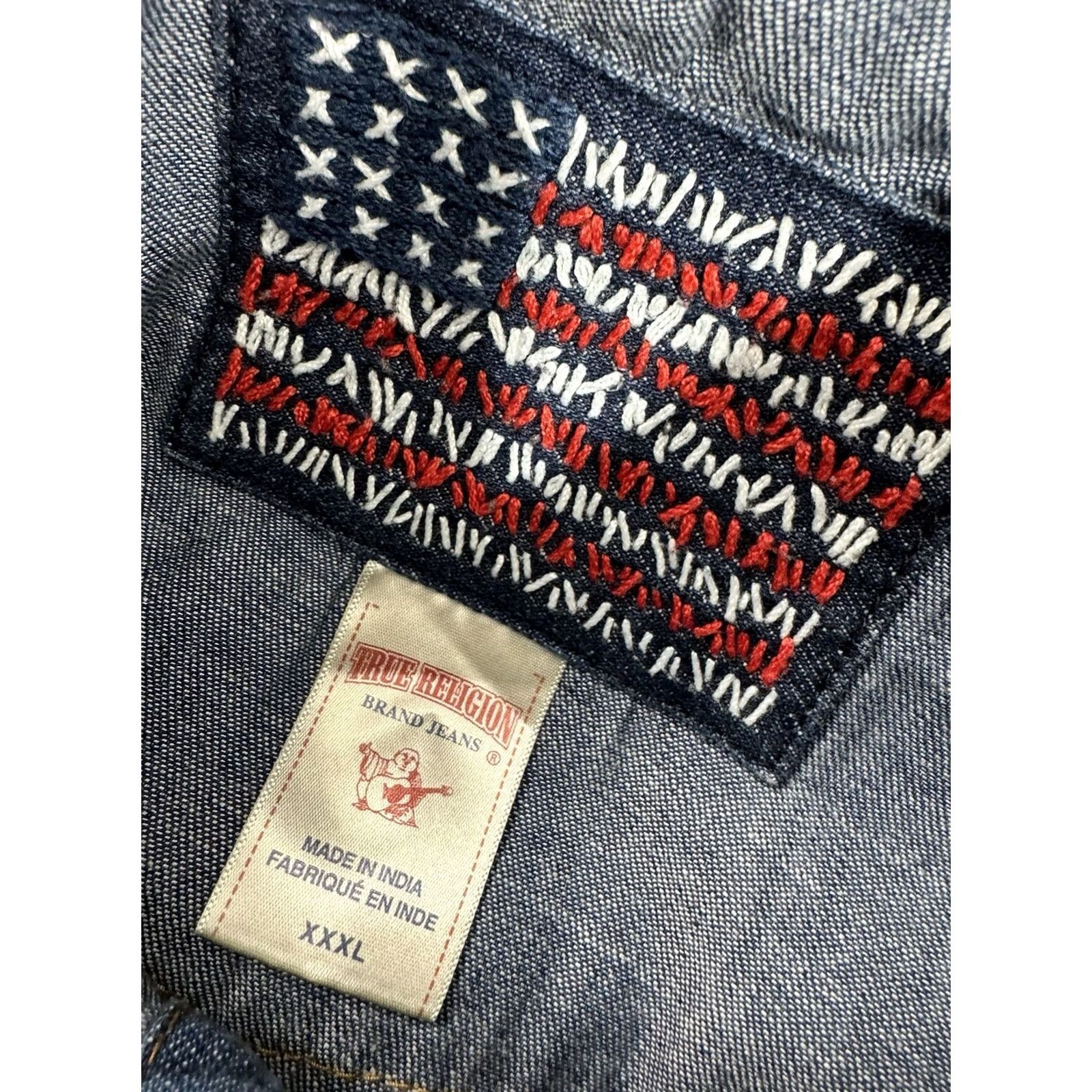 True Religion TRUE RELIGION Denim Western Distressed Mens Shirt 3XL Blue Snap Front N Mens XL 2XL 3XL Short Sleeve Long Sleeve Button-Up Size US XXL / EU 58 / 5 - 4 Thumbnail
