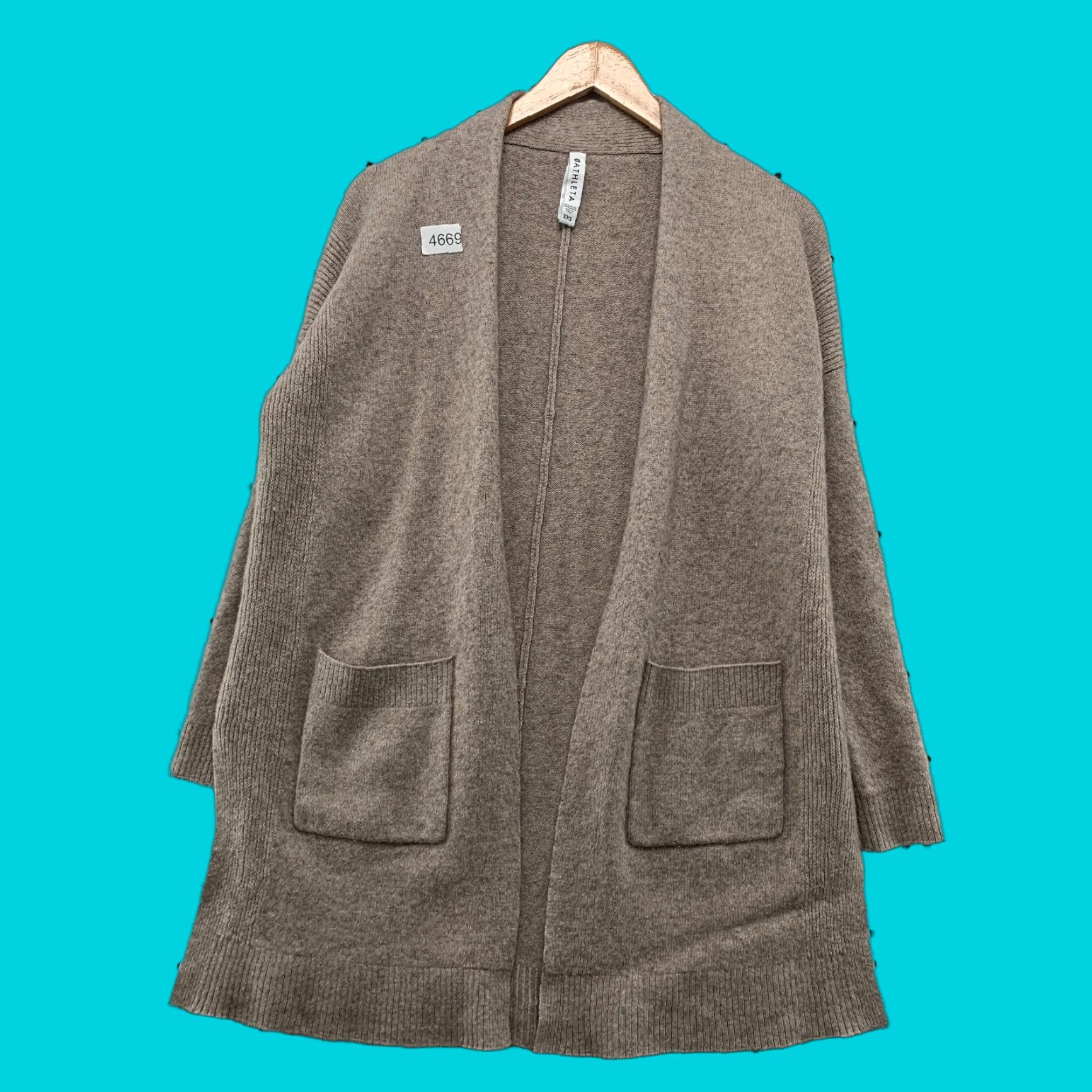 Athleta Athleta Wool Cashmere Cardigan Sweater Womens 2XS Brown Wrap Spirit Side Slit Cardigan Size XXS / US 00 / IT 34 - 1 Thumbnail