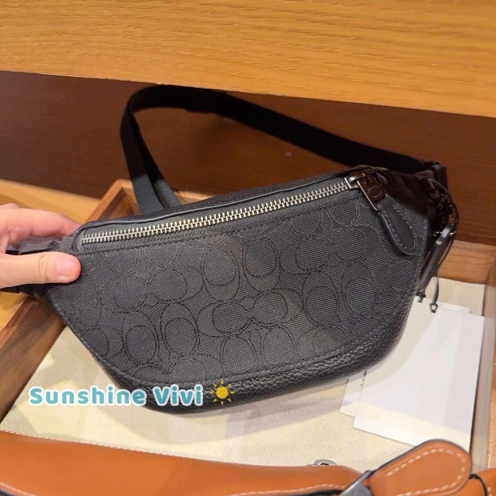 Coach NWT Coach Warren Mini Belt Bag Jacquard CT871 Black Size ONE SIZE - 3 Thumbnail