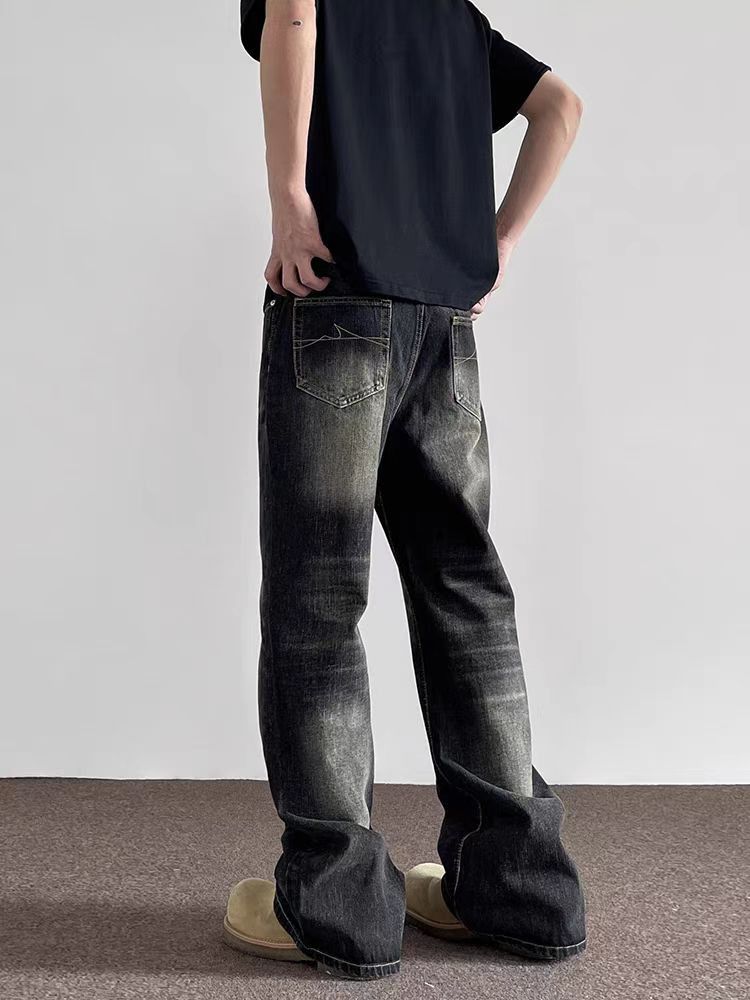 Japanese Brand × Jean Vintage yellow clay-dyed cat whisker micro flare jeans Size US 32 / EU 48 - 4 Thumbnail