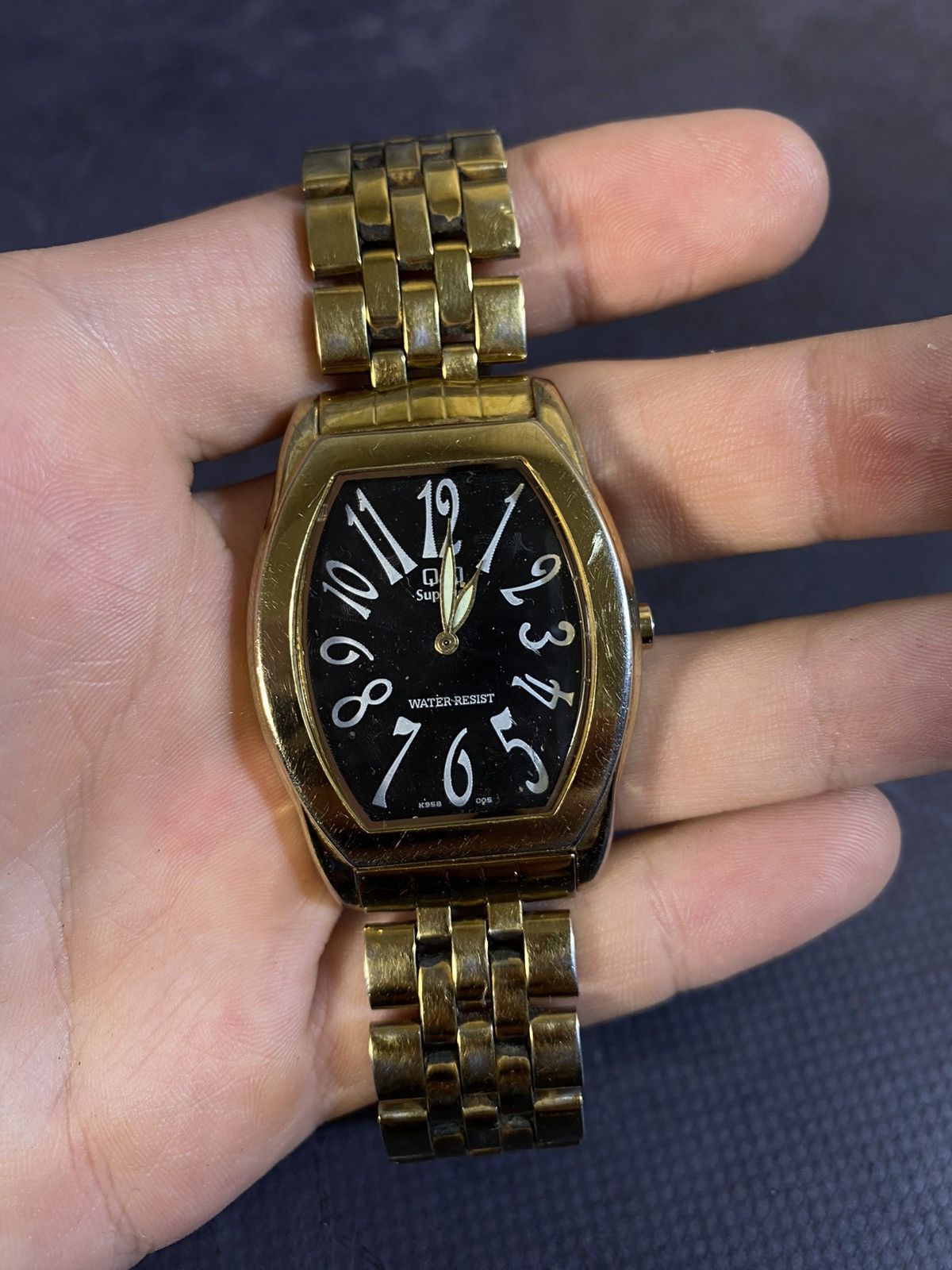 Japanese Brand × Vintage Q&Q Superior Black Dial Watch Japanese Brand Size ONE SIZE - 6 Thumbnail
