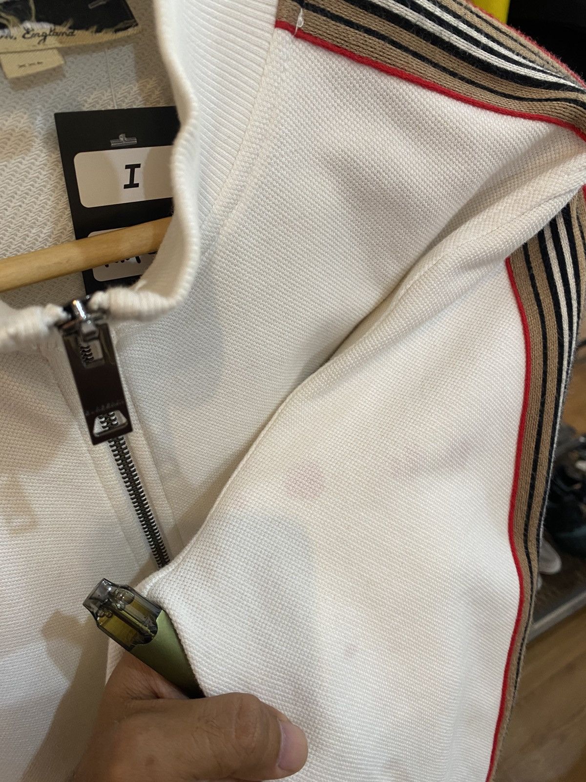 Burberry × Vintage VTG Sweater Burberry Nova Check Stripes Made in England 🔥 Size US XXL / EU 58 / 5 - 16 Thumbnail
