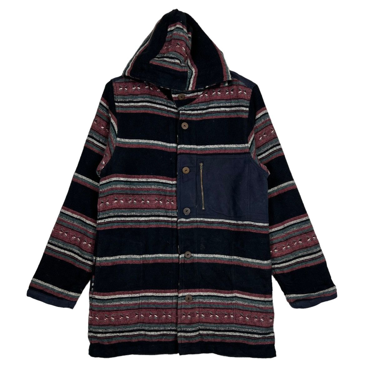 Indigo 🔥 AMINA INDIGO DYED STRIPE HOODIE JACKET Size US M / EU 48-50 / 2 - 1 Thumbnail