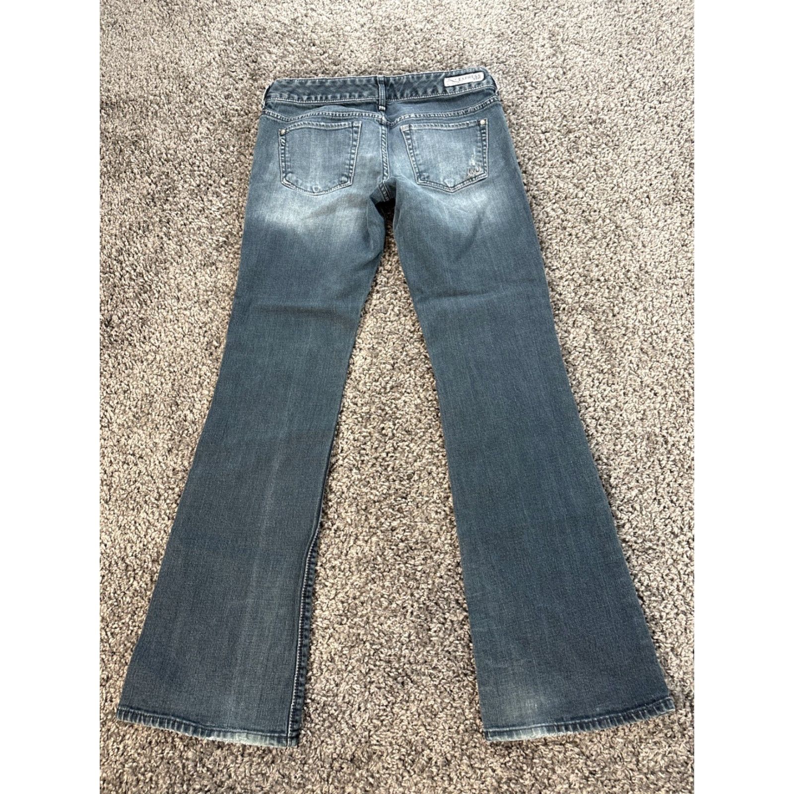 Express Express Stella Jeans Womens Boot Cut Dark Wash 30x31 4 90s City Preppy Denim Blue Size 27" / US 4 / IT 40 - 7 Thumbnail