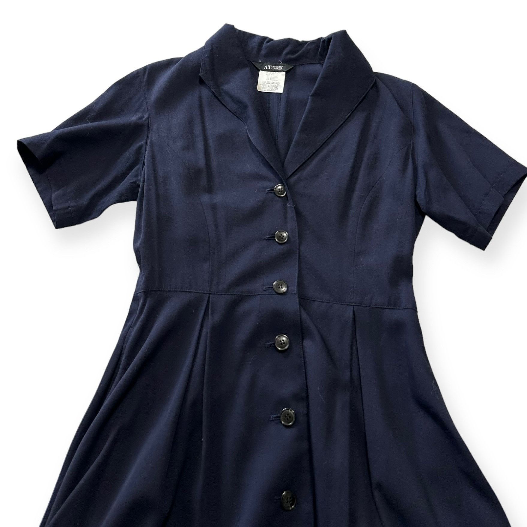 ATSURO TAYAMA × Japanese Brand × Vintage Vintage AT/Atsuro Tayama Blue A line Short Sleeve Midi Dress Size ONE SIZE - 9 Thumbnail