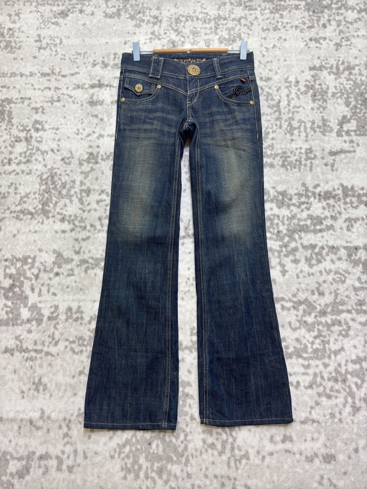 Hysteric Glamour Vintage Riobera Flared Low Rise Jeans Back Buckle Denim Size US 28 / EU 44 - 2 Thumbnail
