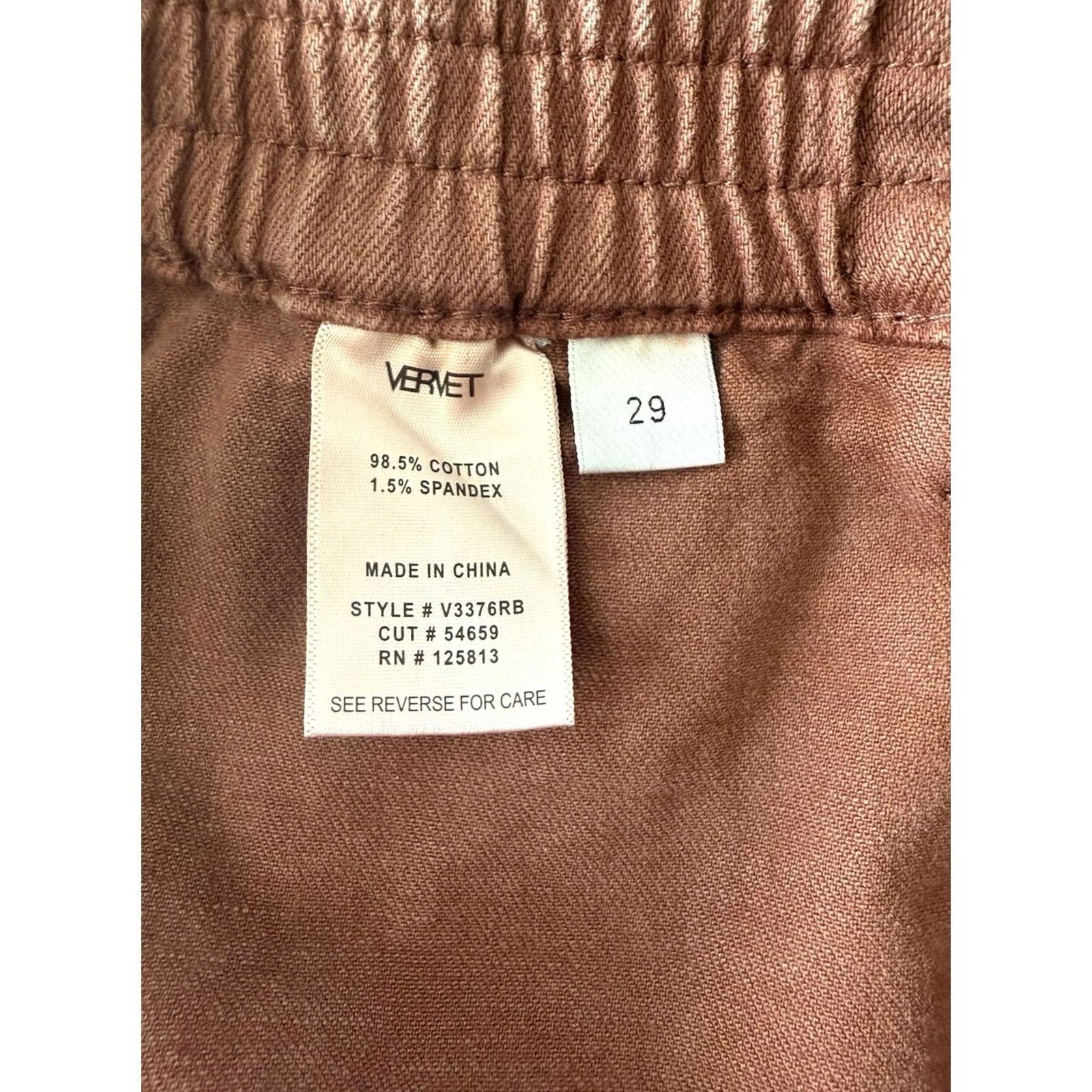 Denime Vervet Jeans Womens Size 29 Red Cargo Straight Leg Denim X-Long? Size 29" - 4 Thumbnail