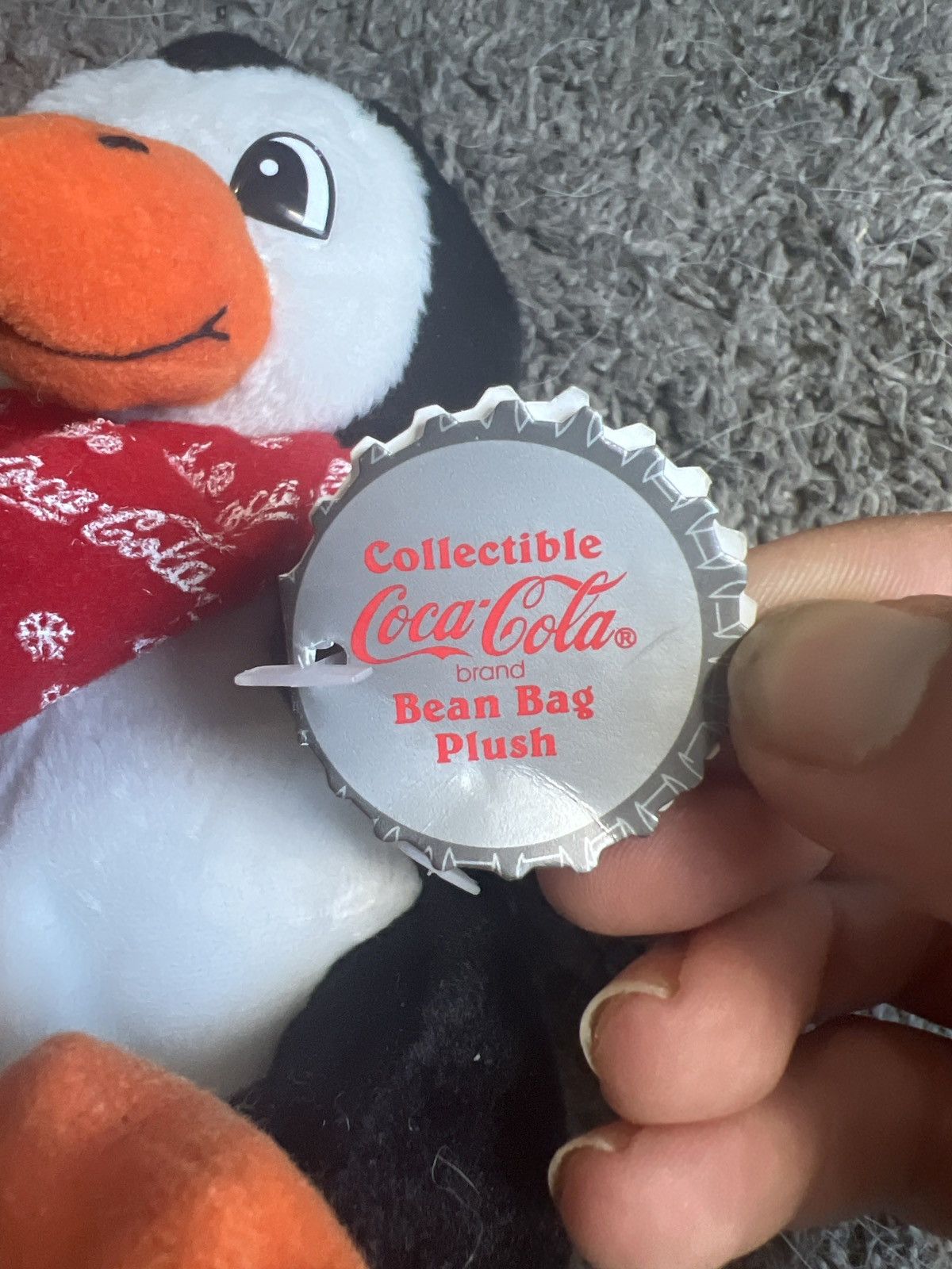 Coca Cola 1998 Coca-Cola Penguin In Snowflake Scarf Bean Bag Plush Size ONE SIZE - 3 Thumbnail