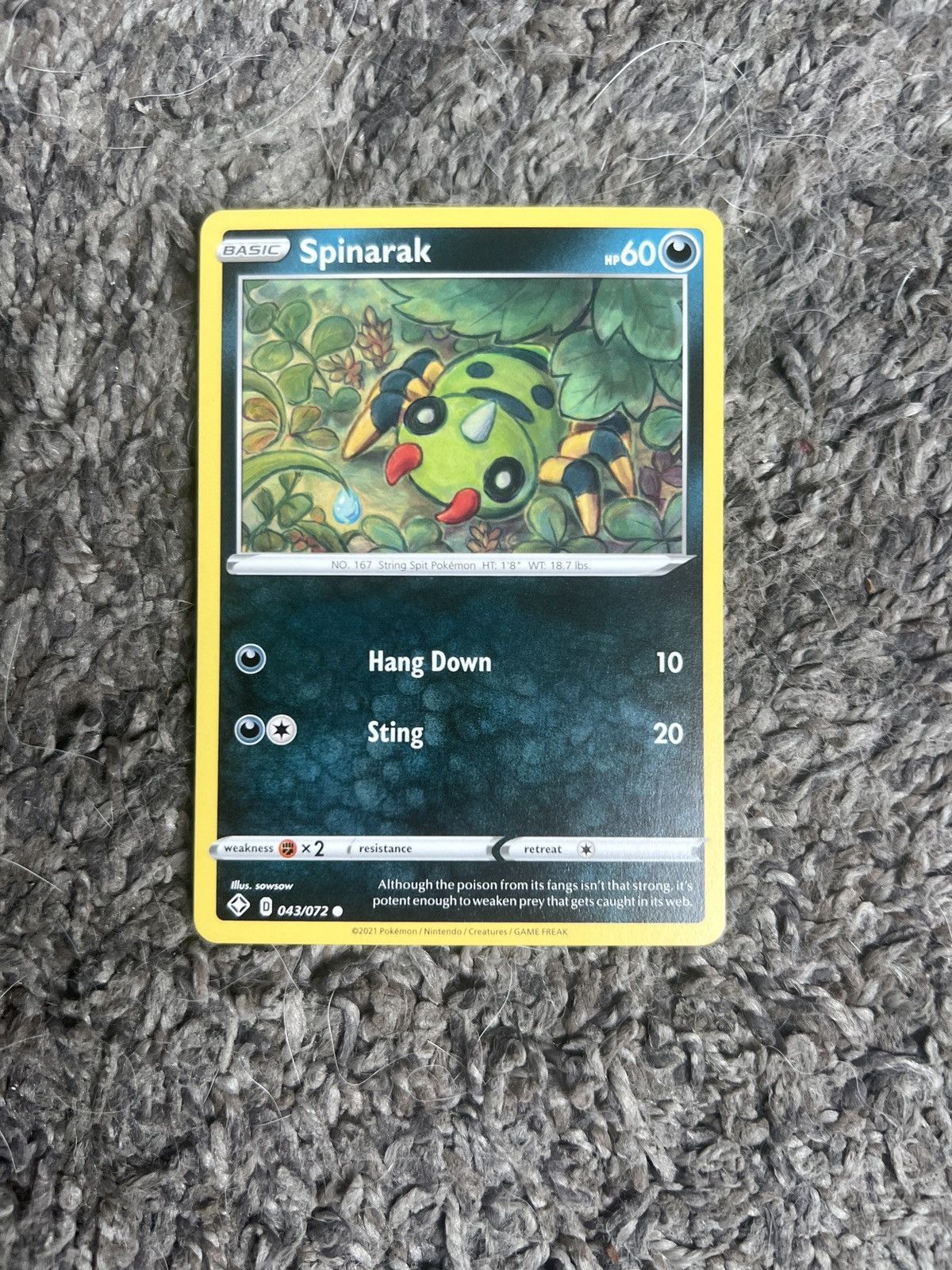 Pokemon 2021 Pokémon Spinarak Basic Card Size ONE SIZE - 1 Thumbnail