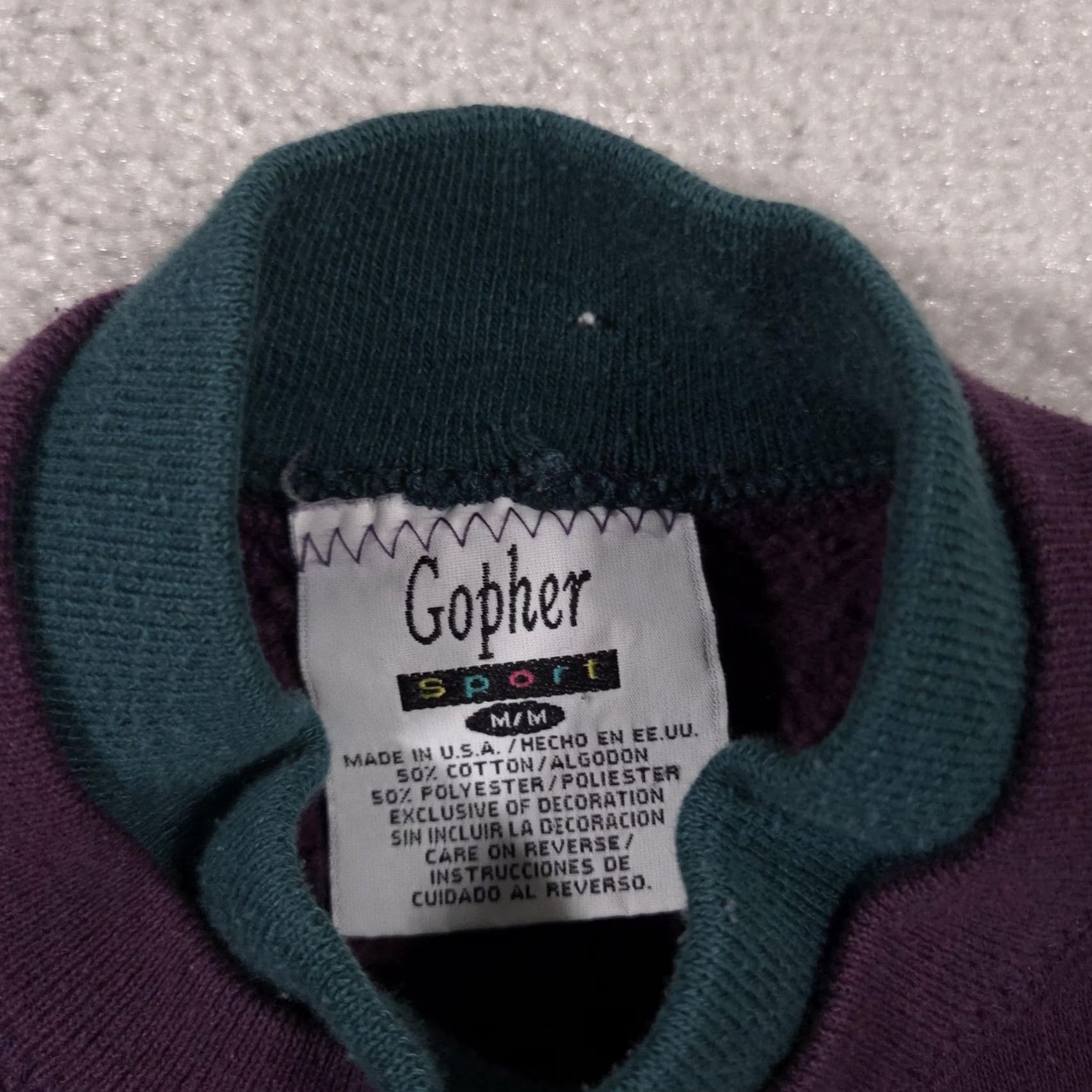 Vintage Gopher Sport Sweatshirt Womens Medium Purple Floral Embroidered Made USA Size M / US 6-8 / IT 42-44 - 6 Thumbnail