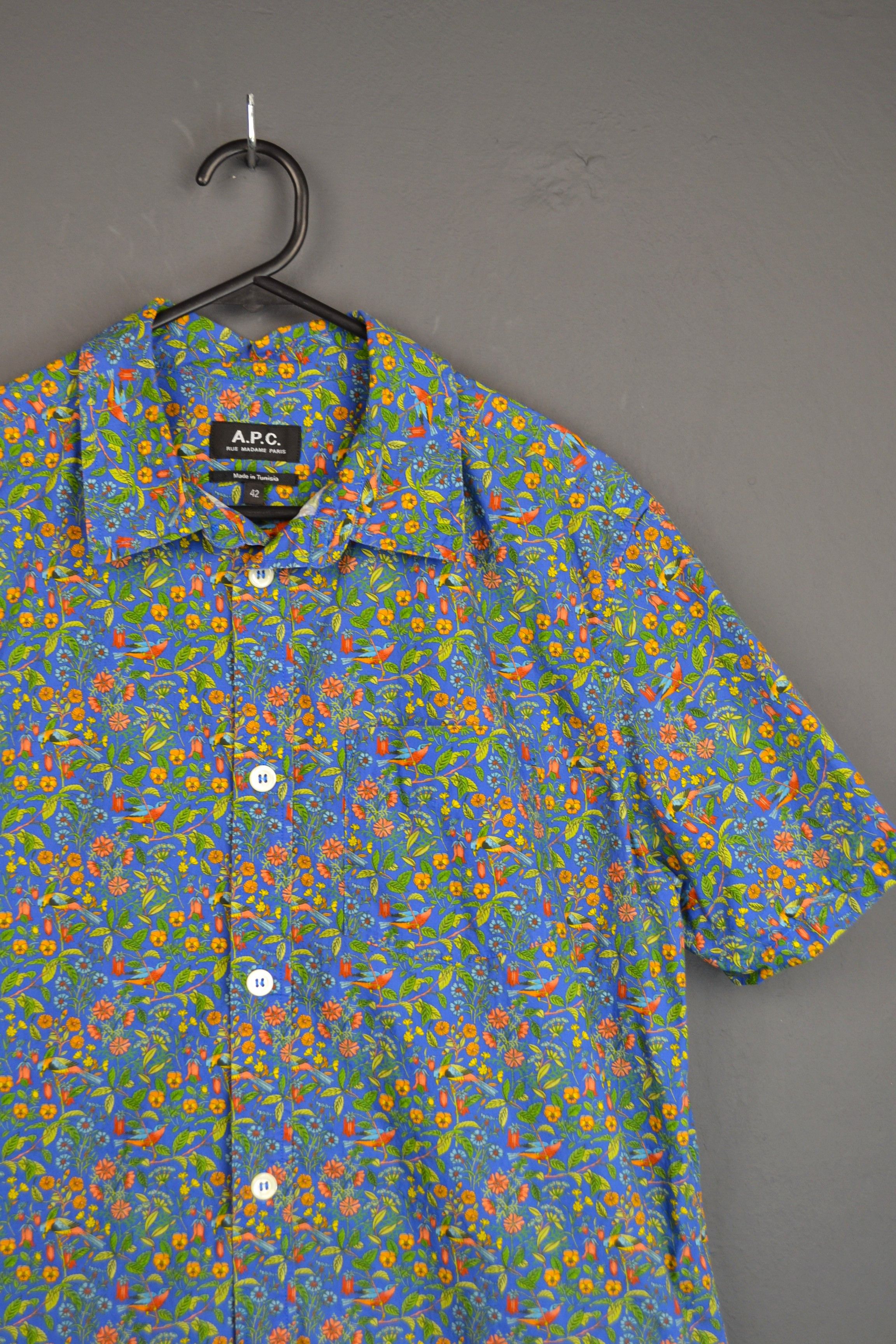 A.P.C. A.P.C. Short Sleeve Floral Birds Shirt 42 M-L Size US L / EU 52-54 / 3 - 1 Thumbnail