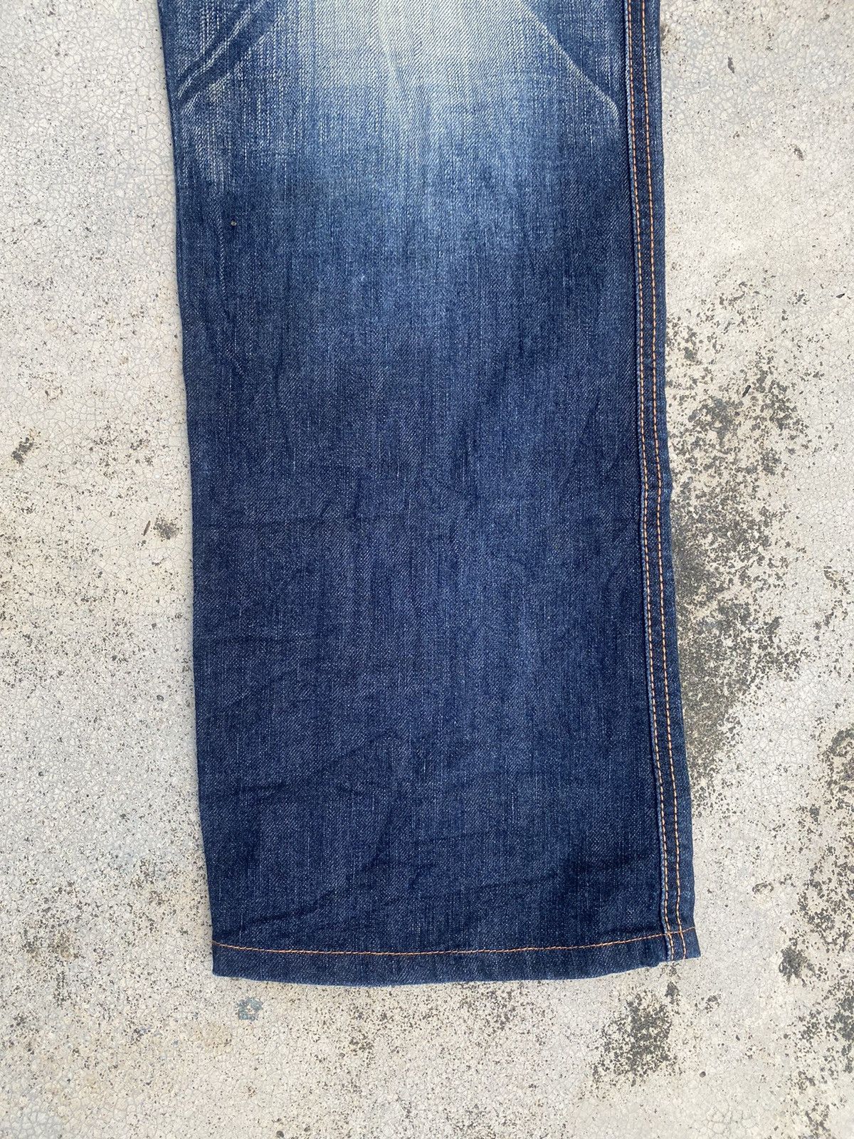 Edwin × Japanese Brand × Vintage Vintage y2k Edwin Blue Trip Faded Claw Mark Denim Jeans Size US 36 / EU 52 - 11 Thumbnail
