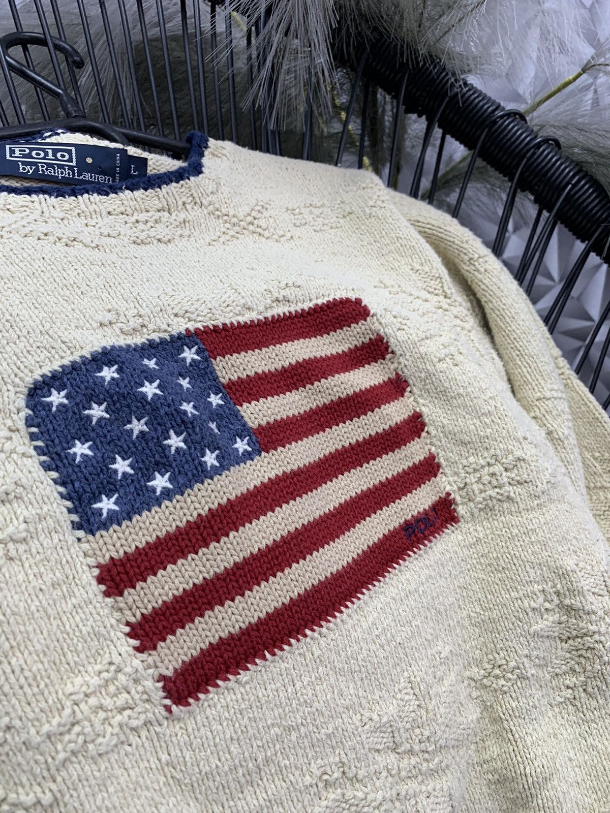 Polo Ralph Lauren × Ralph Lauren RALPH LAUREN KNITTED USA LOGO SWEATER JUMPER Size L / US 10 / IT 46 - 4 Thumbnail