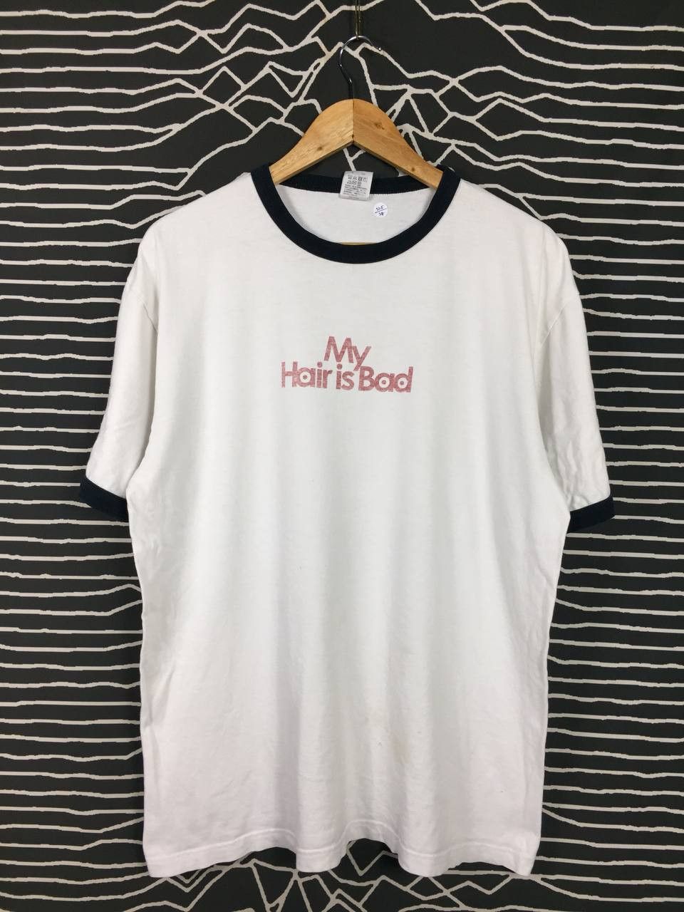Vintage United Athle Urban Label My Hair Is Bad Wording Ringer Tee Size US XL / EU 56 / 4 - 2 Thumbnail