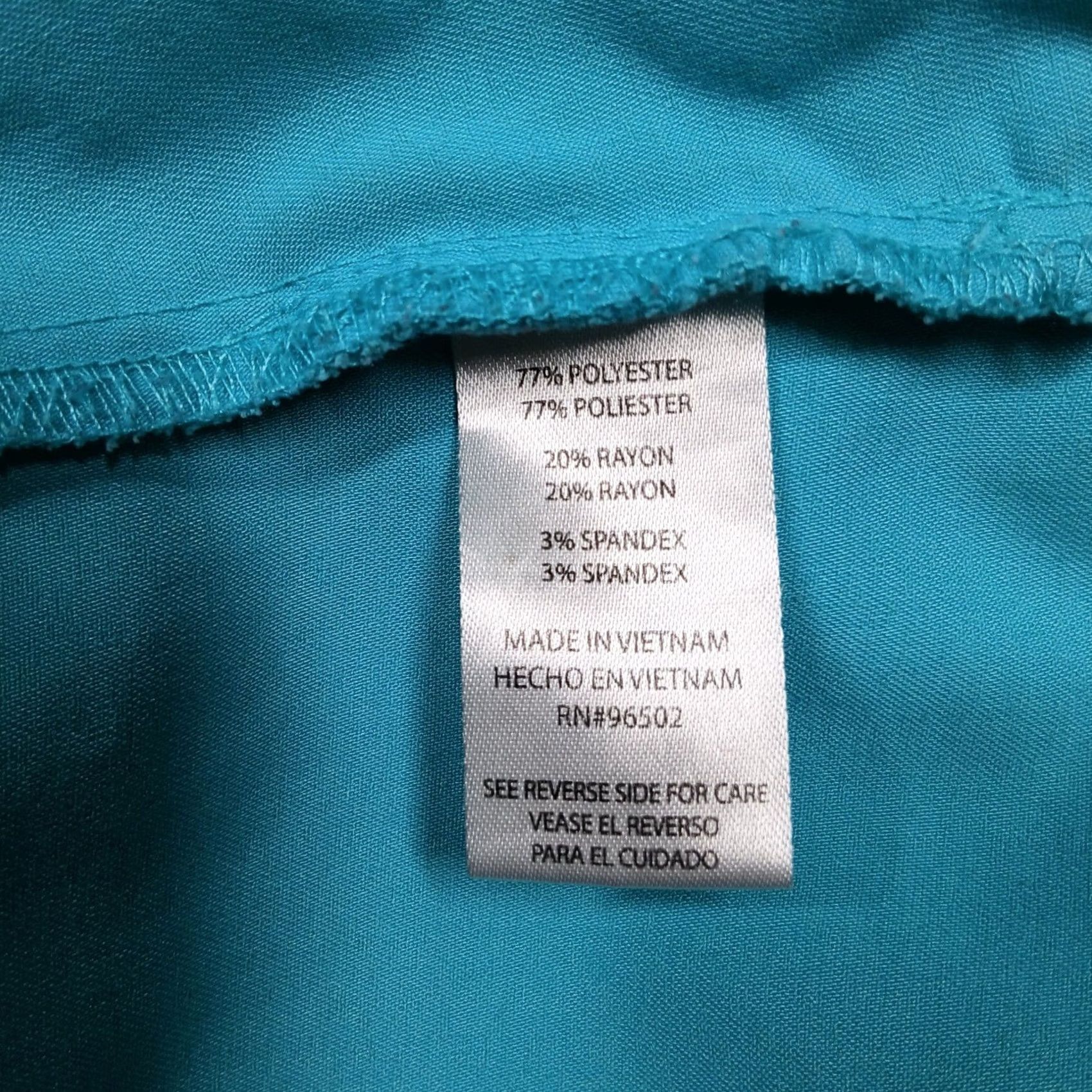 AQUA Healing Hands Purple Label Women's L Scrub Top V-Neck 3 Pocket Aqua Blue Thrive Teal Nursing Medical Workwear - Womens Size L / US 10 / IT 46 - 4 Thumbnail